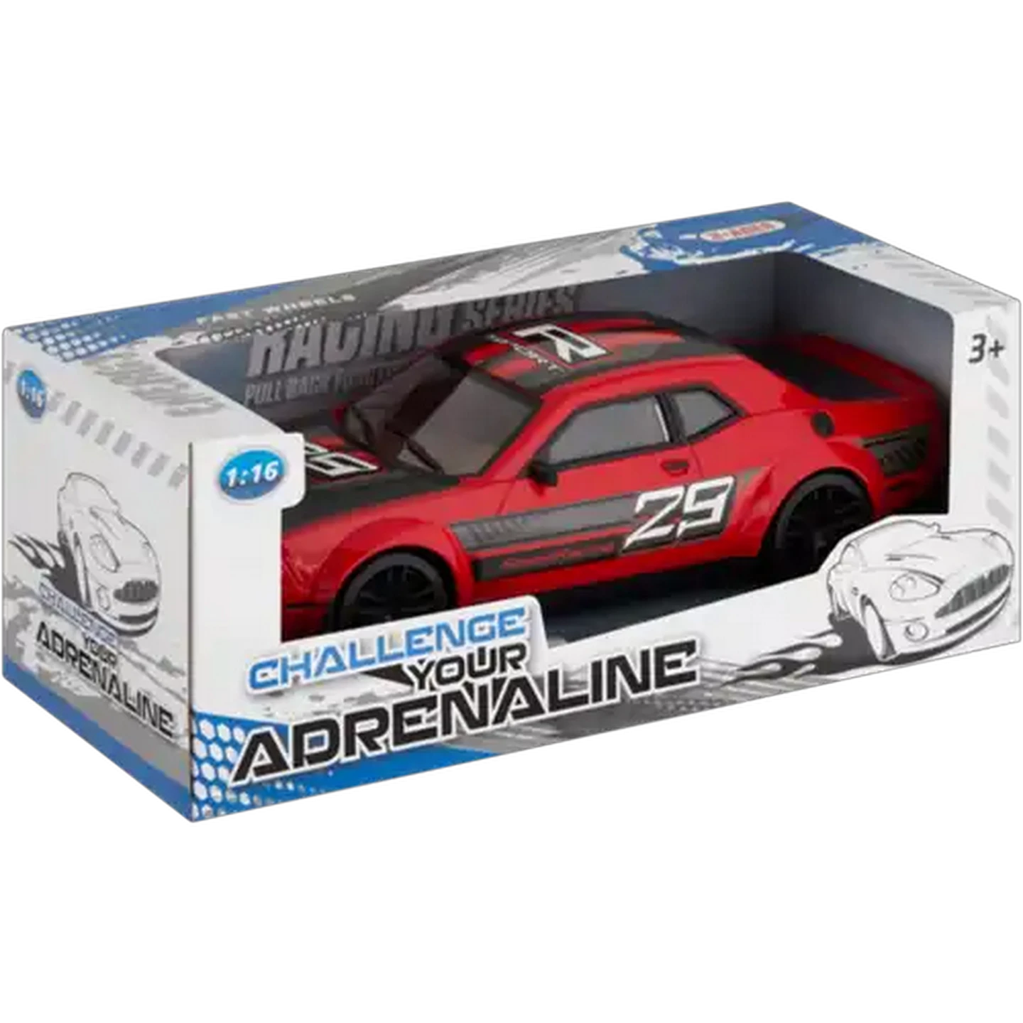 Image of 1:16 Friction Racing Toy Car (Type May Vary)