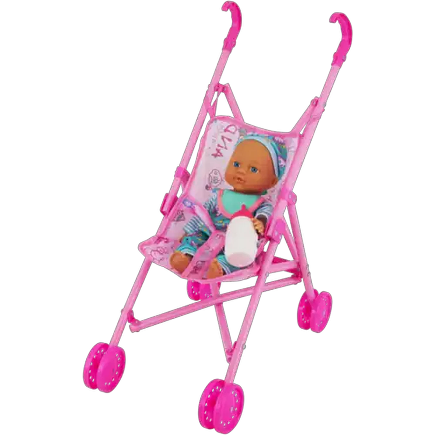 Image of Cuddly Baby Doll with Stroller 29cm (Print May Vary)