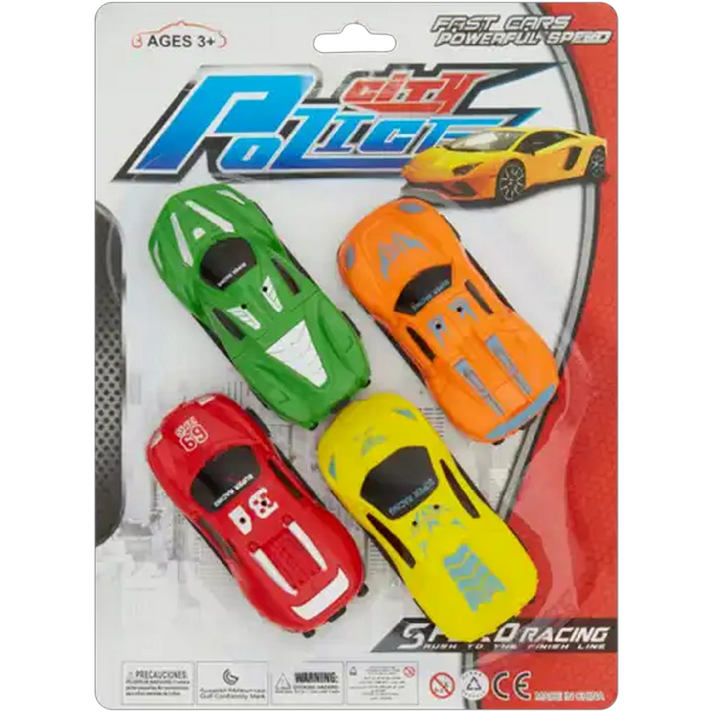 Image of City Police Toy Cars 4-Pack