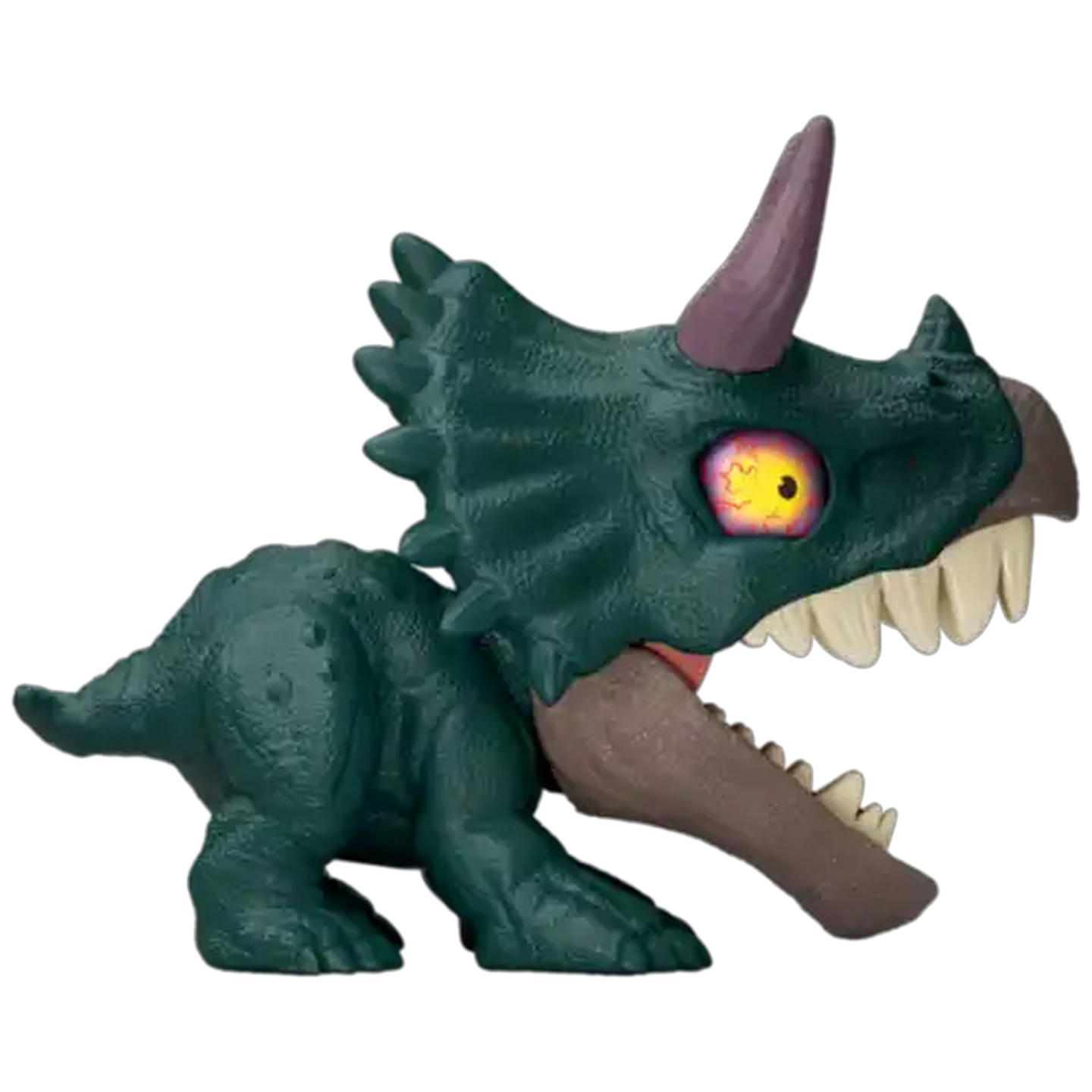 Image of Jurassic World Mighty Little Biters Dinosaur Collectible, 3.5-inch Toy with Bite Action, Cute to Angry Eye & Tooth Change, Species Vary