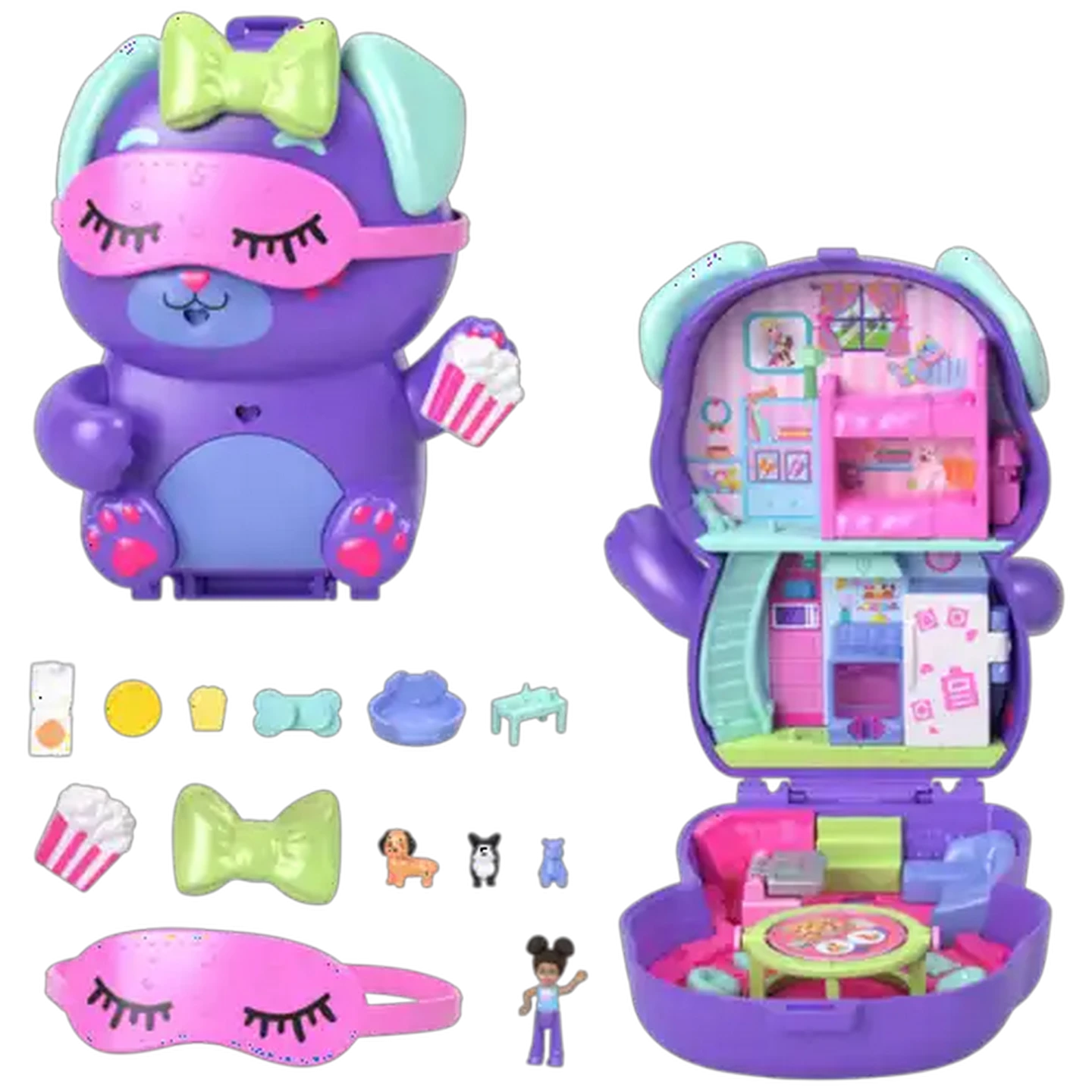 Image of Polly Pocket Core Compact Playsets with Doll, Pet, & Accessories, Travel Toys with Surprise Reveals