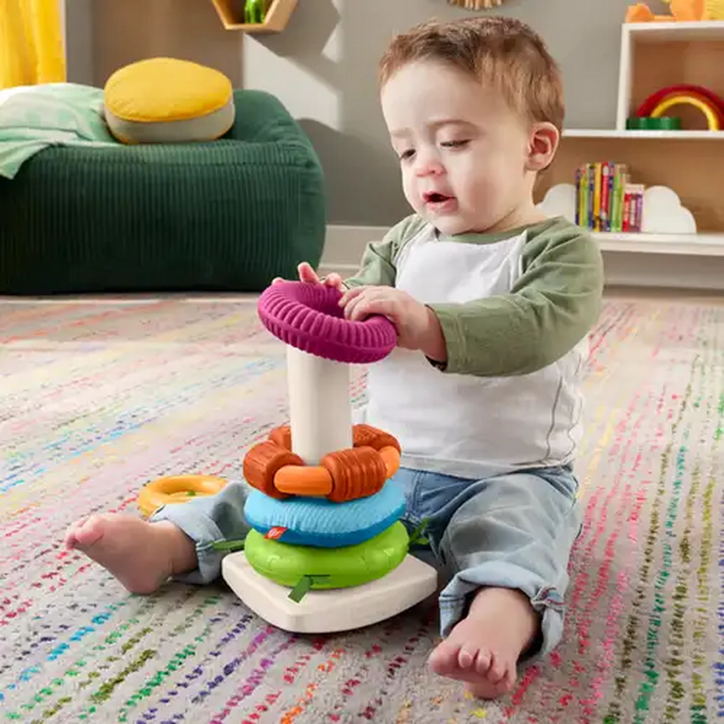 Image of Fisher-Price Baby Toy Sensory Rock-a-Stack 6m+