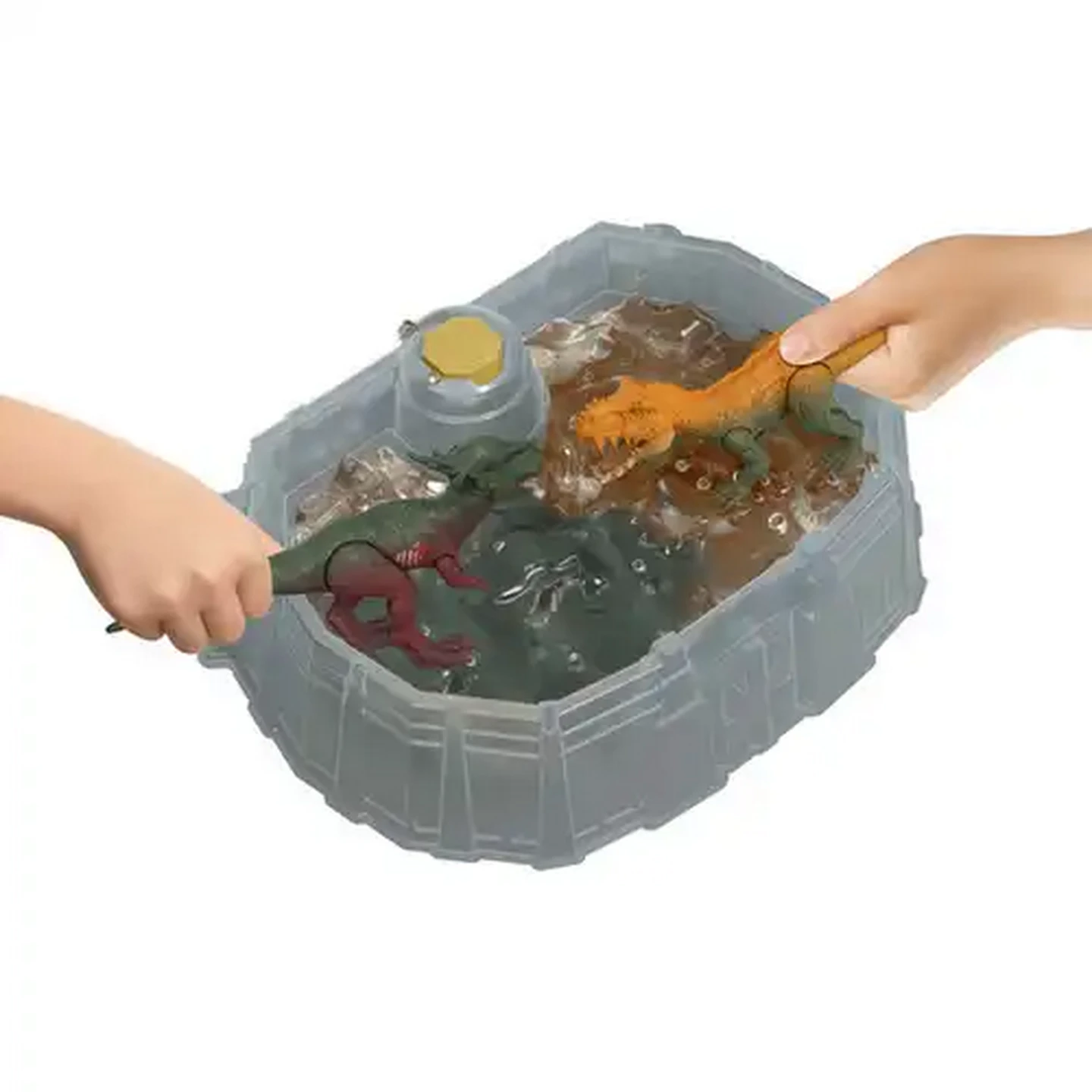 Image of Jurassic World Dino Reveal Dinosaur 2-Pack of Toys with Battle Arena, Warm Water Uncovers Full Decoration, Color Change Play, Species Vary