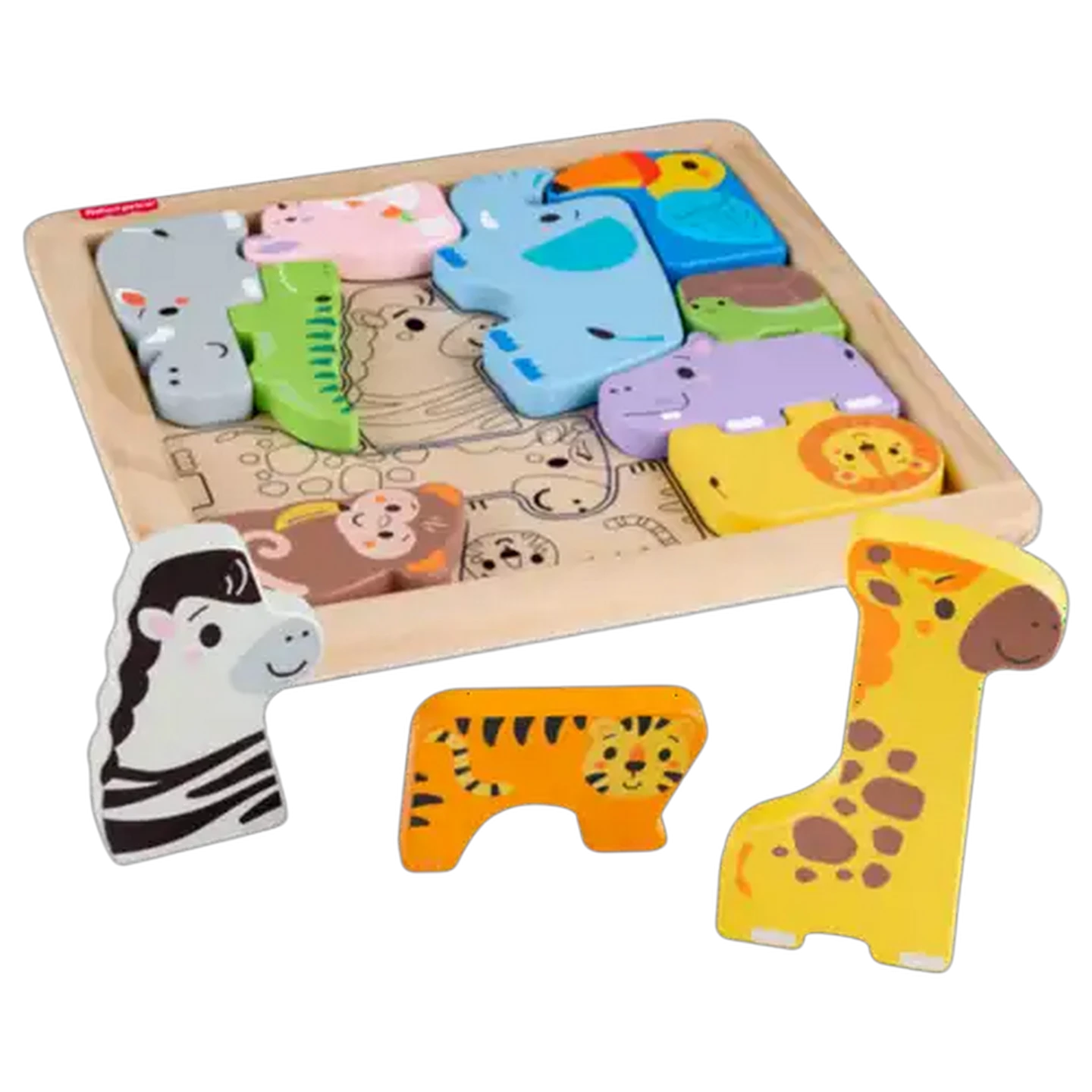 Image of Fisher-Price Wooden Animal Puzzle 13-Pieces