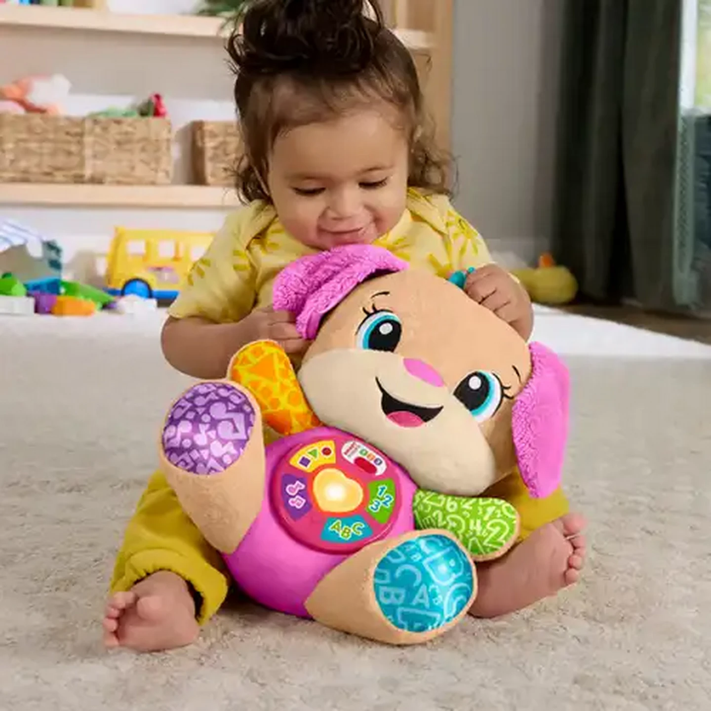 Image of Fisher-Price Laugh & Learn Smart Stages Sis Pink Musical Plush 6+ Months