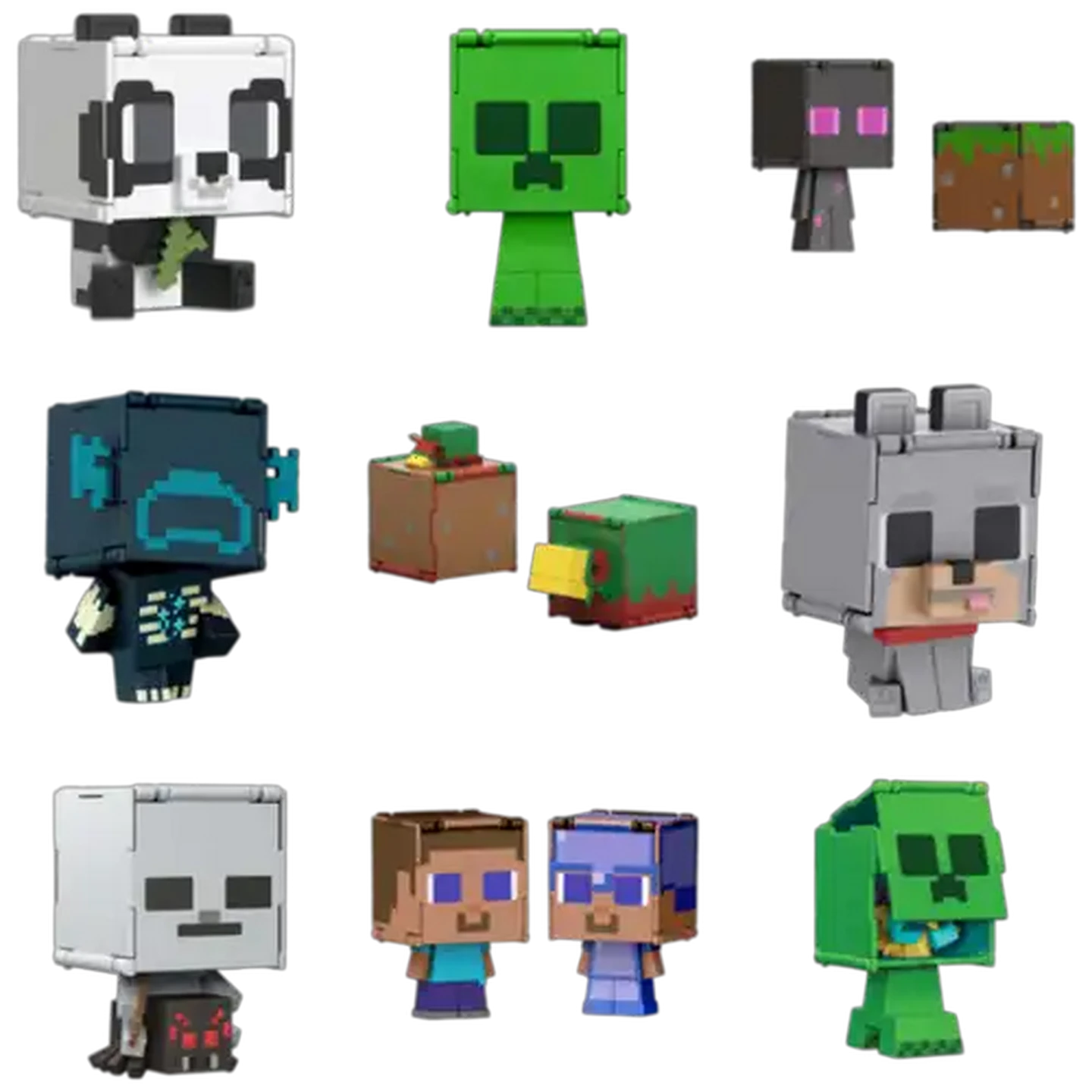 Image of Minecraft Flippin’ Figs Figures, 2-in-1 Fidget Play, 3.75-inch Scale Collectible Toy (Characters May Vary)