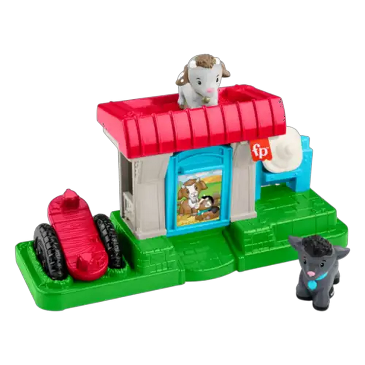 Image of Fisher-Price Little People Feed & Play Goat Yard Playset for Toddlers with 3 Pieces