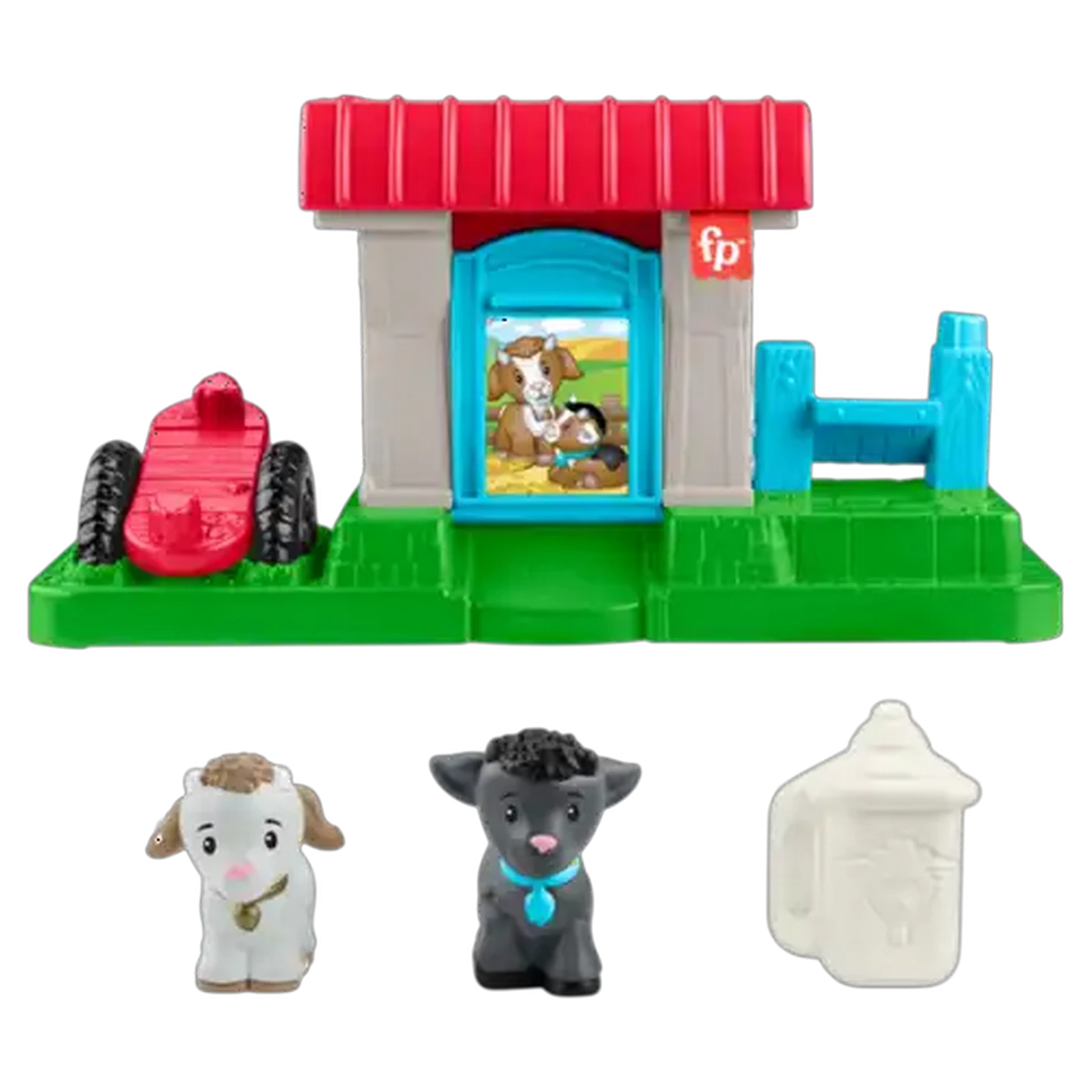 Image of Fisher-Price Little People Feed & Play Goat Yard Playset for Toddlers with 3 Pieces