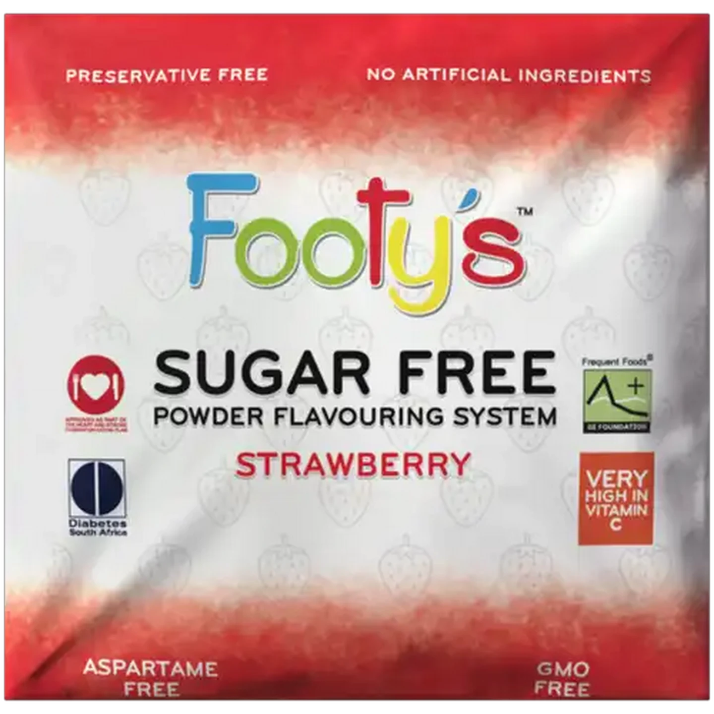 Image of Footy's Strawberry Flavoured Sugar Free Powder Drink 15g