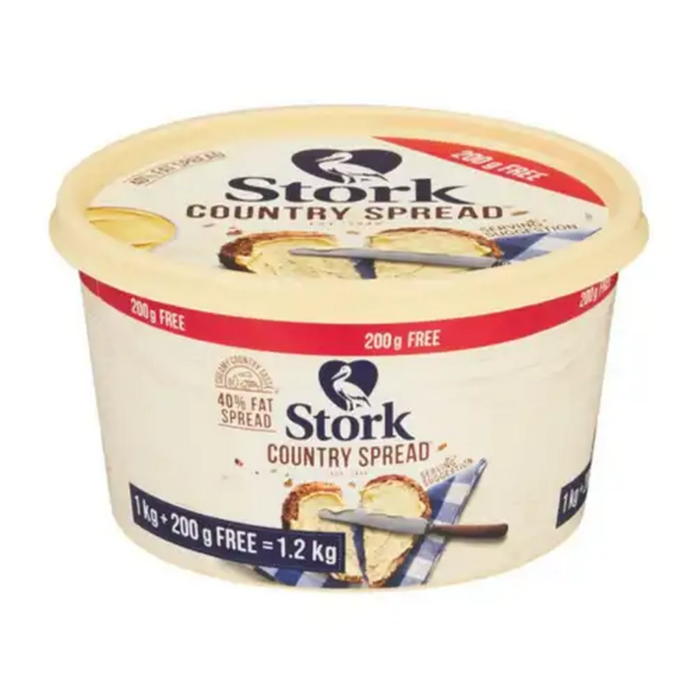 Image of Stork Country Spread 40% Fat Spread Tub 1kg+200g