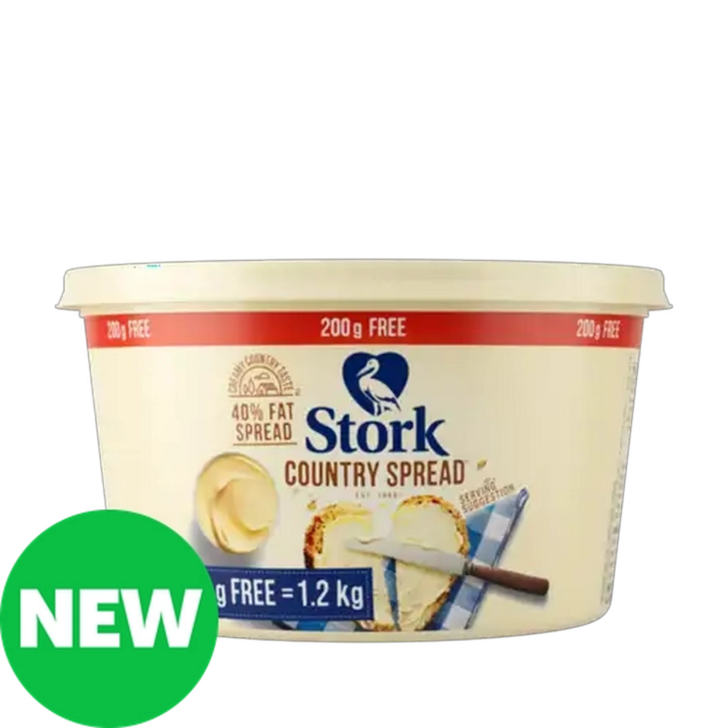 Image of Stork Country Spread 40% Fat Spread Tub 1kg+200g