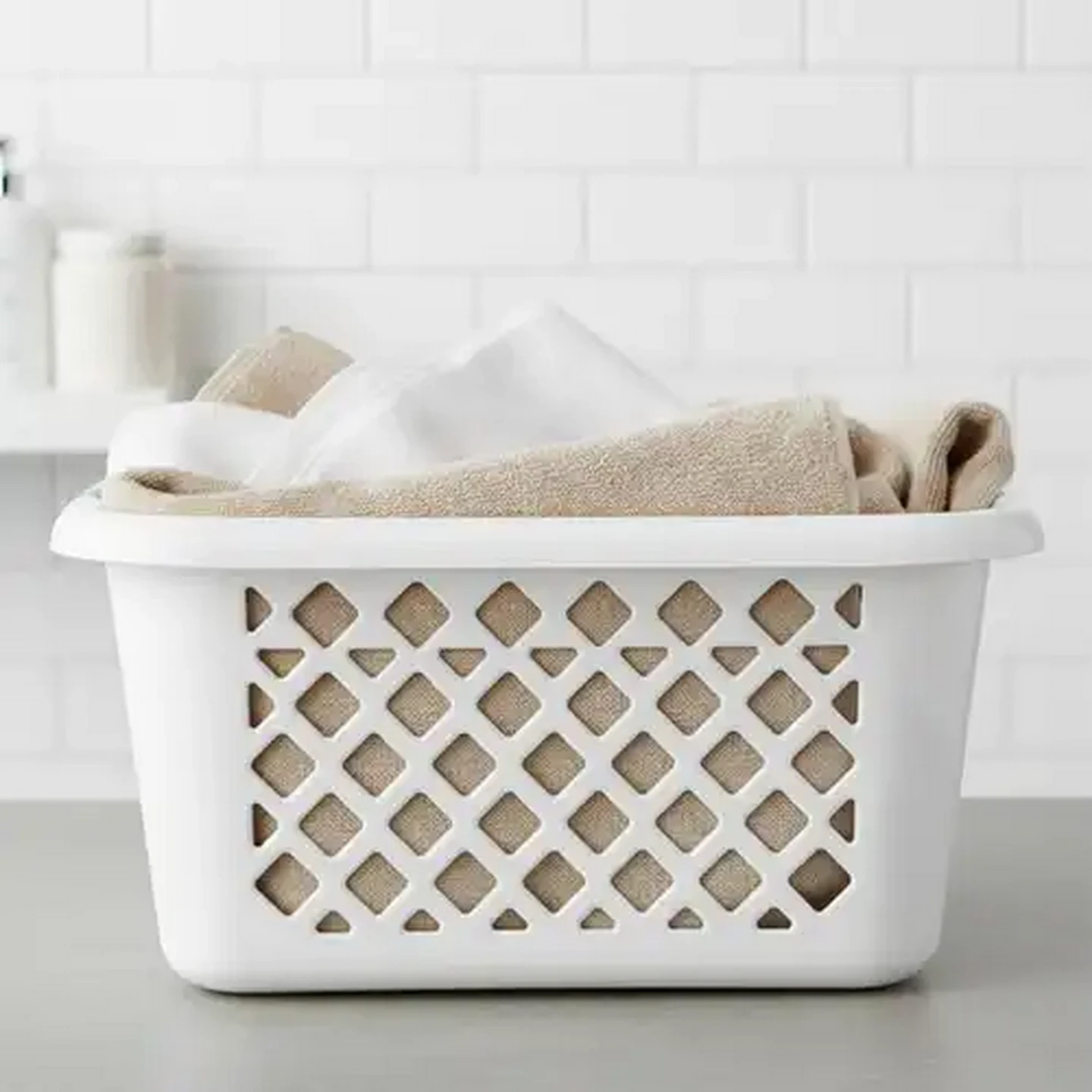 Image of Penflex White Plastic Hipster Laundry Basket