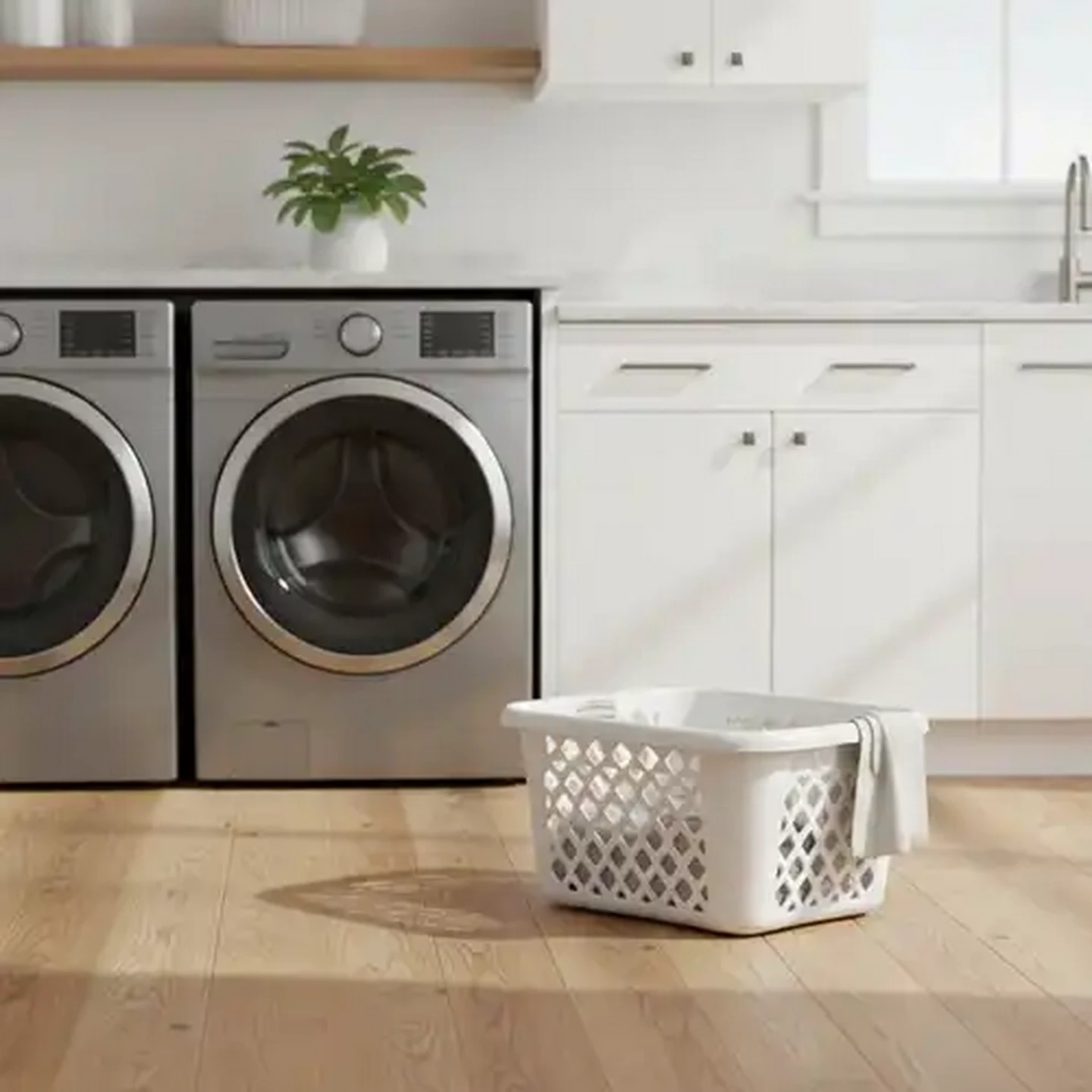 Image of Penflex White Plastic Hipster Laundry Basket