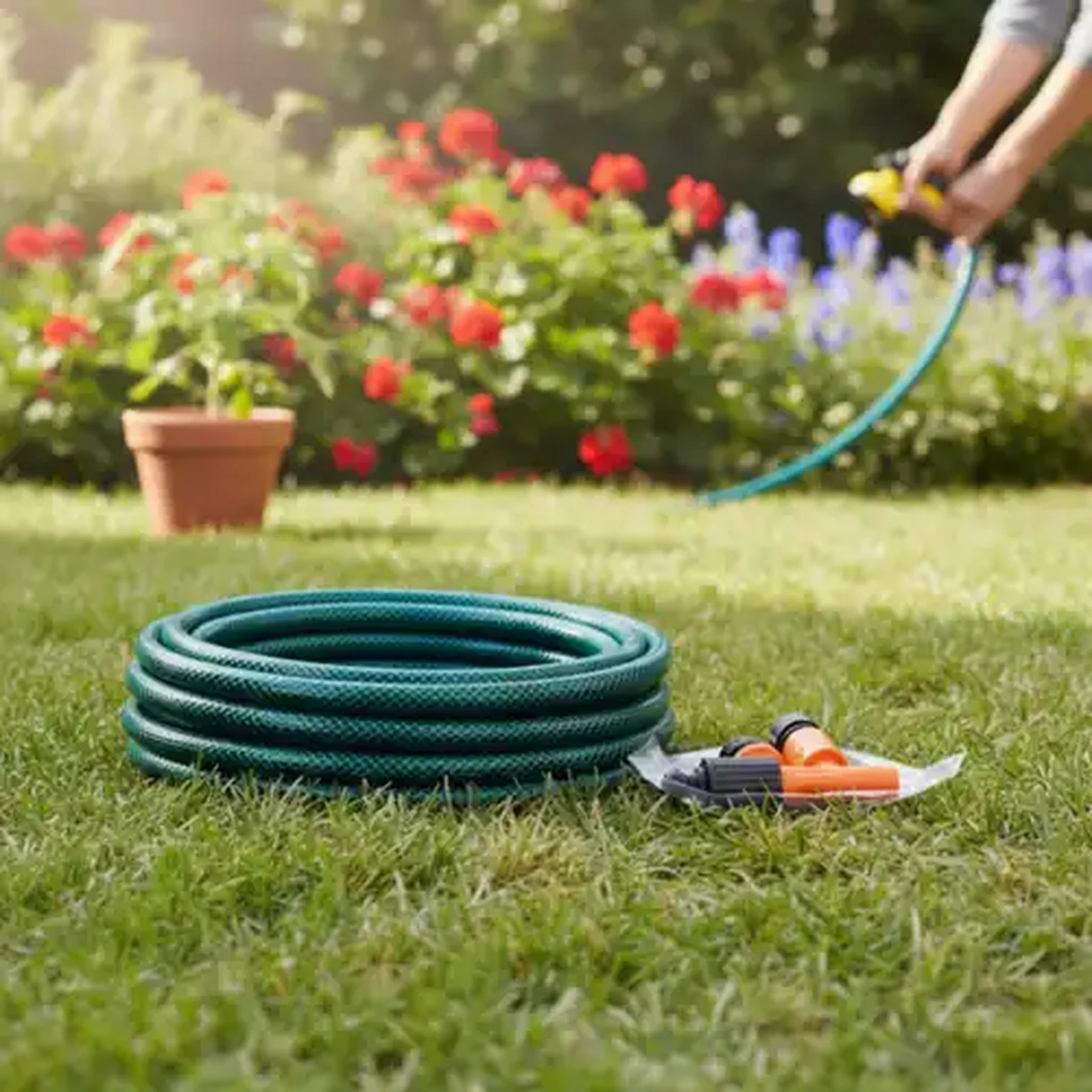 Image of Mr. Gardener Reinforced Garden Hose with Fittings 5 Piece