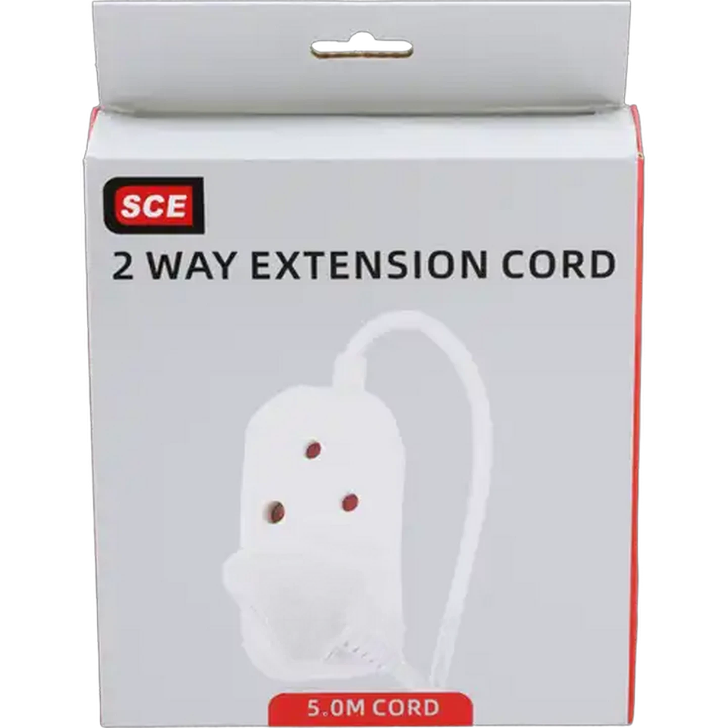 Image of SCE White 2 Way Extension Cord 5m