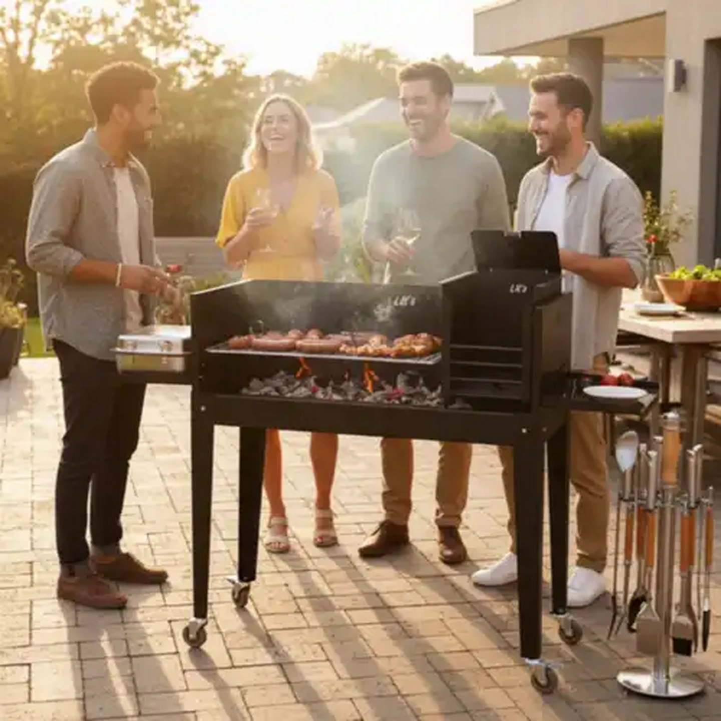 Image of LK's Large Mild Steel Entertainer Braai Set 19-Piece