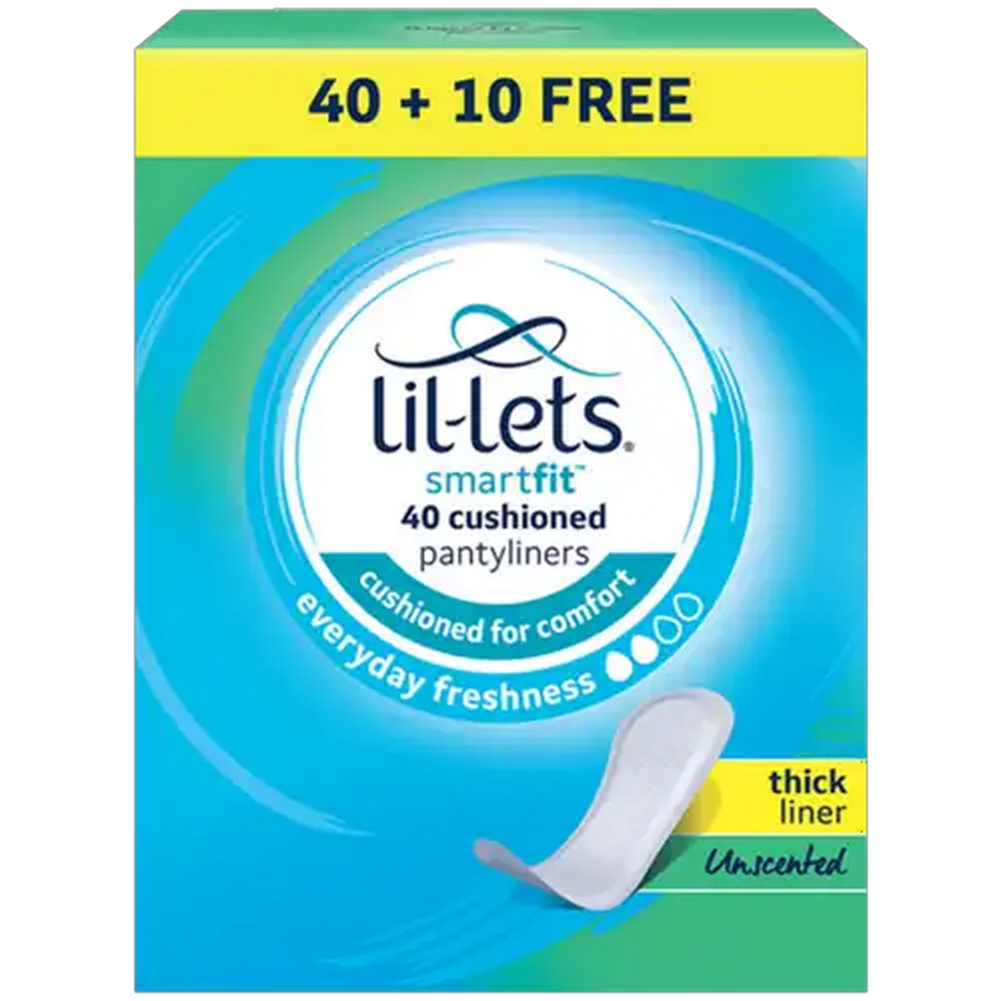 Image of Lil-Lets SmartFit Thick Unscented Pantyliners 50 Pack
