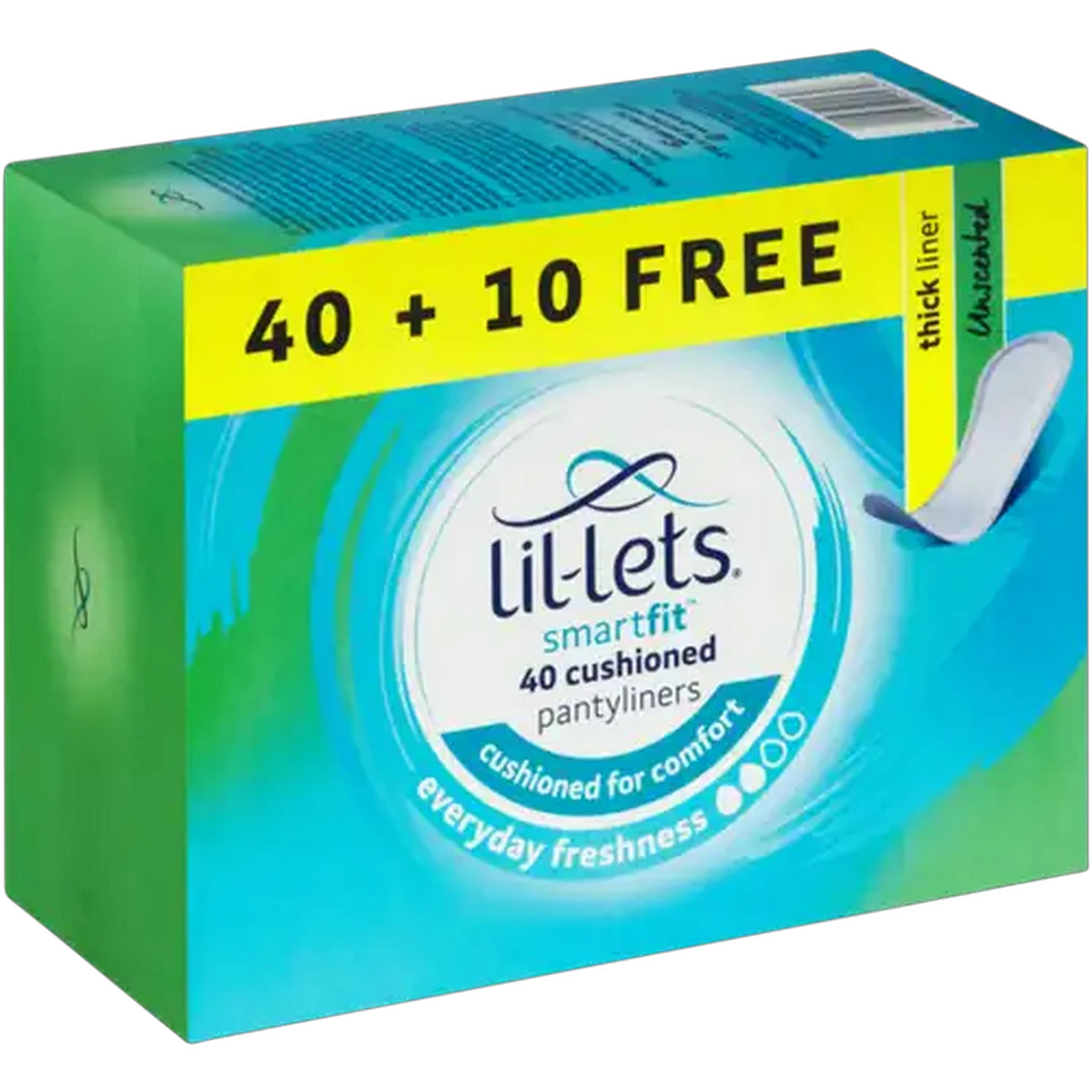 Image of Lil-Lets SmartFit Thick Unscented Pantyliners 50 Pack
