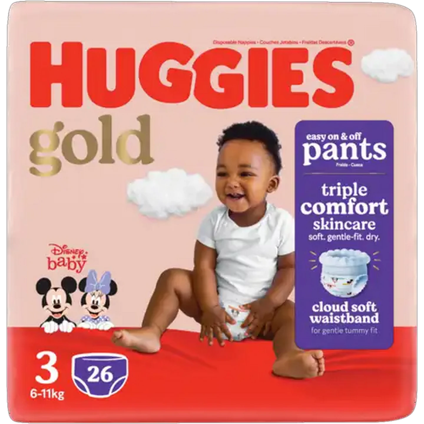 Image of Huggies Gold Size 3 Diapers Pants 26 Pack