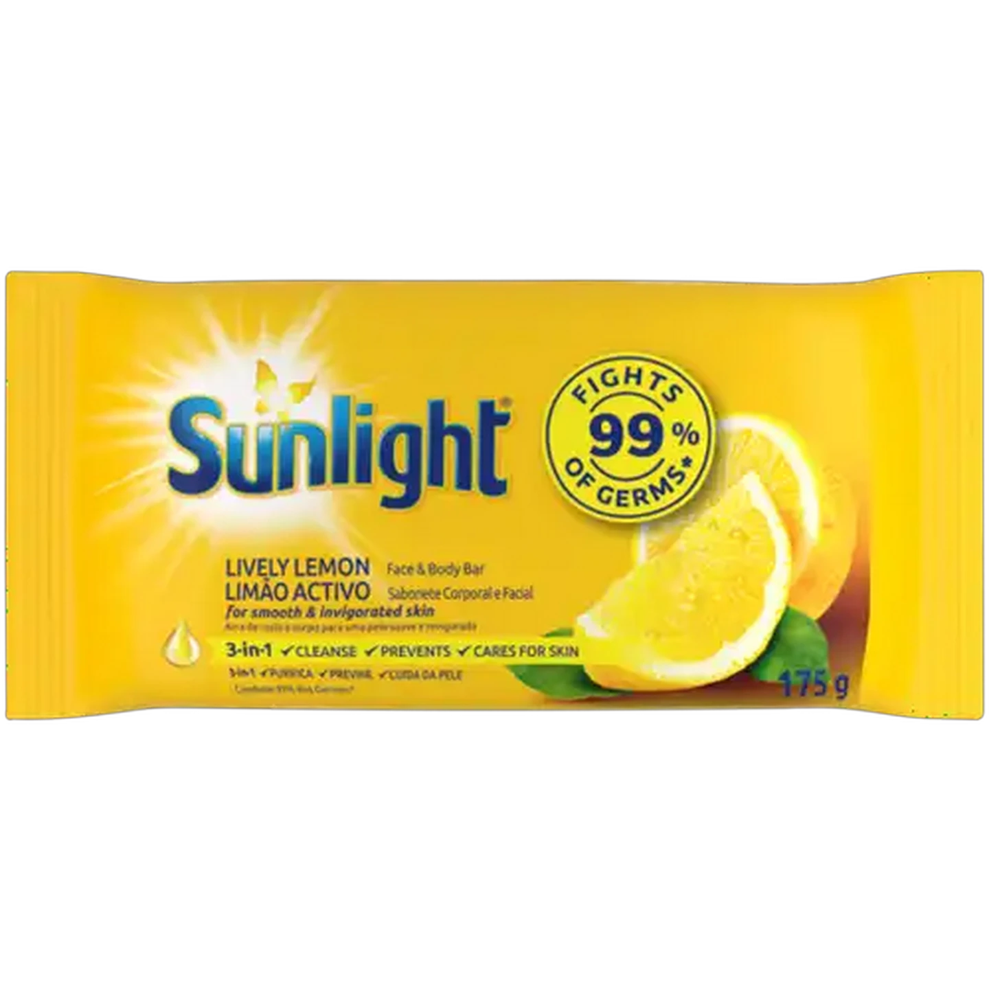 Image of Sunlight Lively Lemon Face & Body Bar Soap 175g