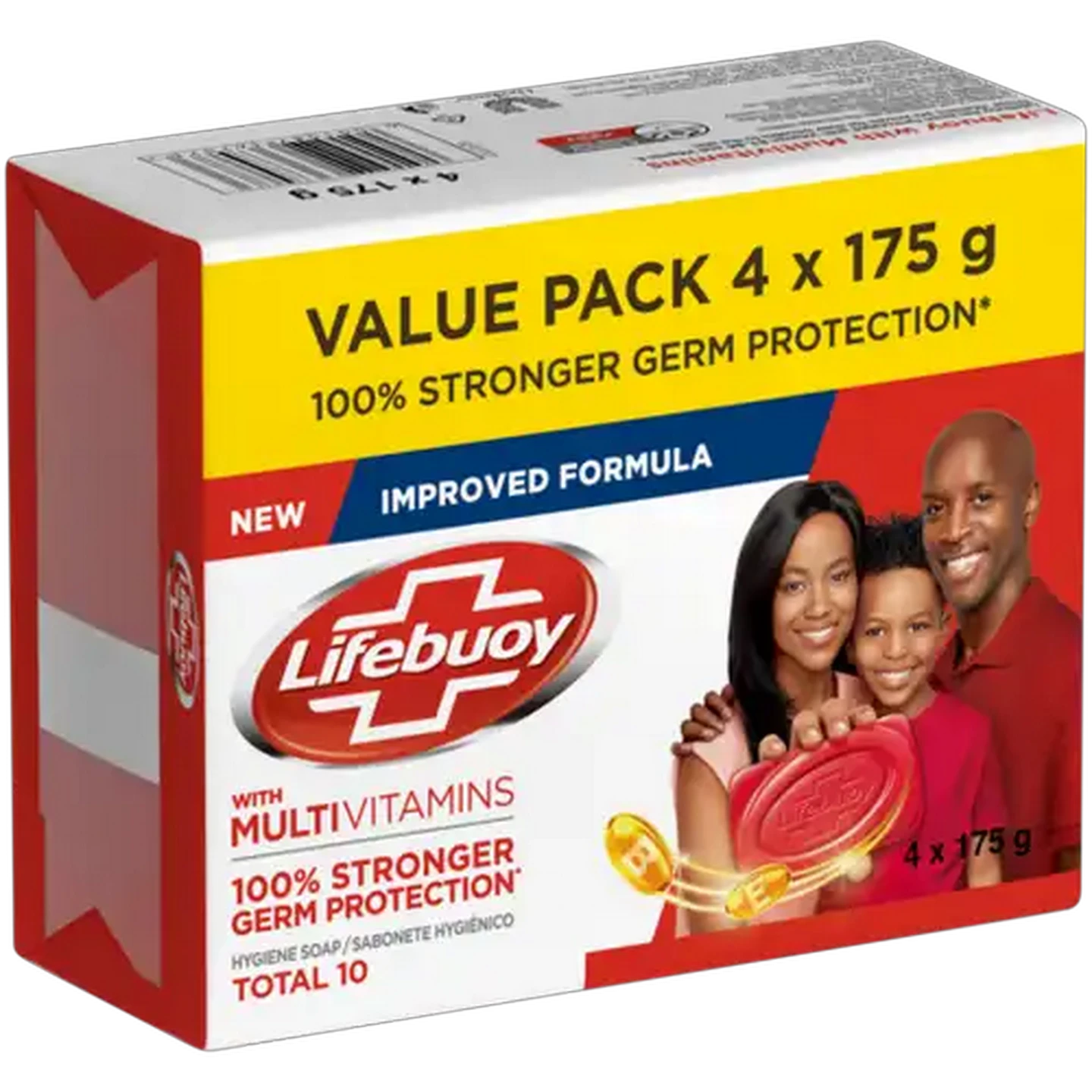 Image of Lifebuoy Total 10 Hygiene Soap Bar 4 x 175g