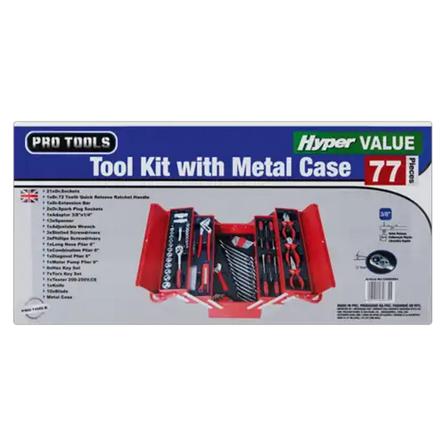 Image of Pro Tools Tool Kit Set with Metal Case 77-Piece
