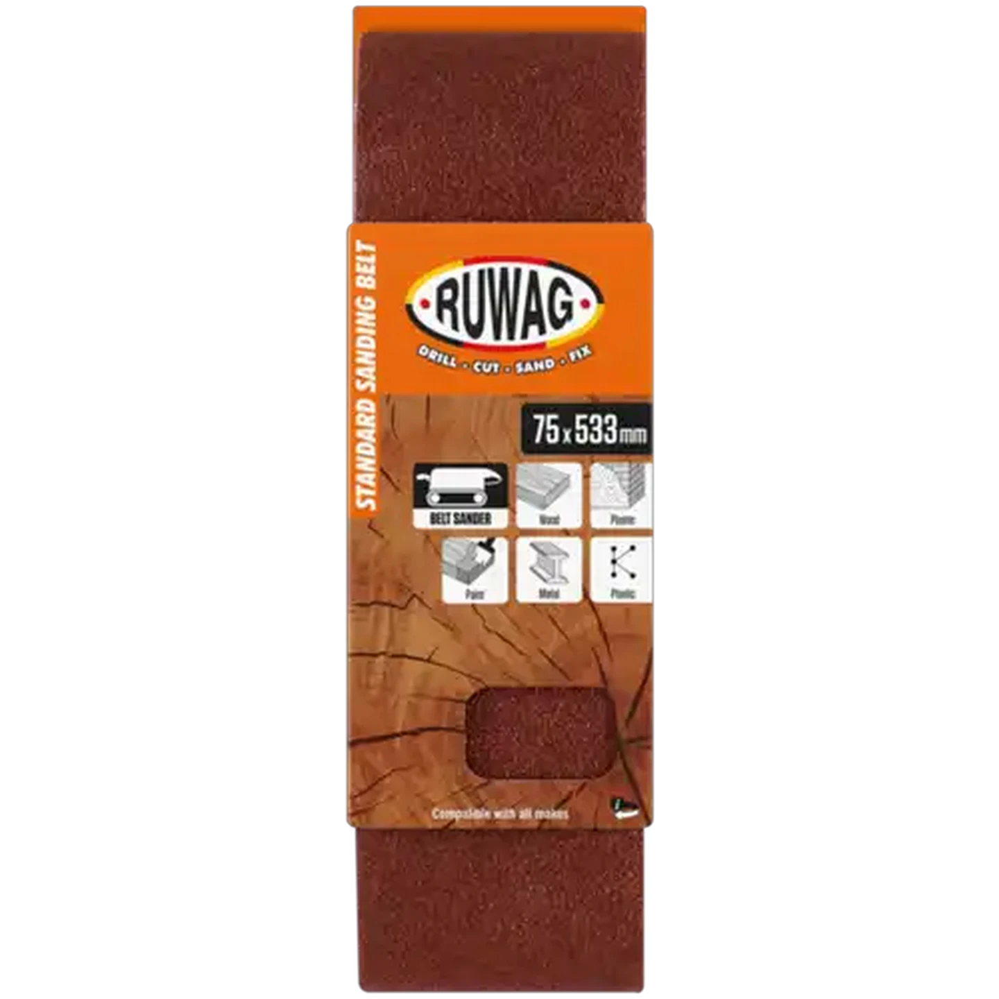 Image of Ruwag P80 Coarse Sanding Belts 533mm 3-Pack