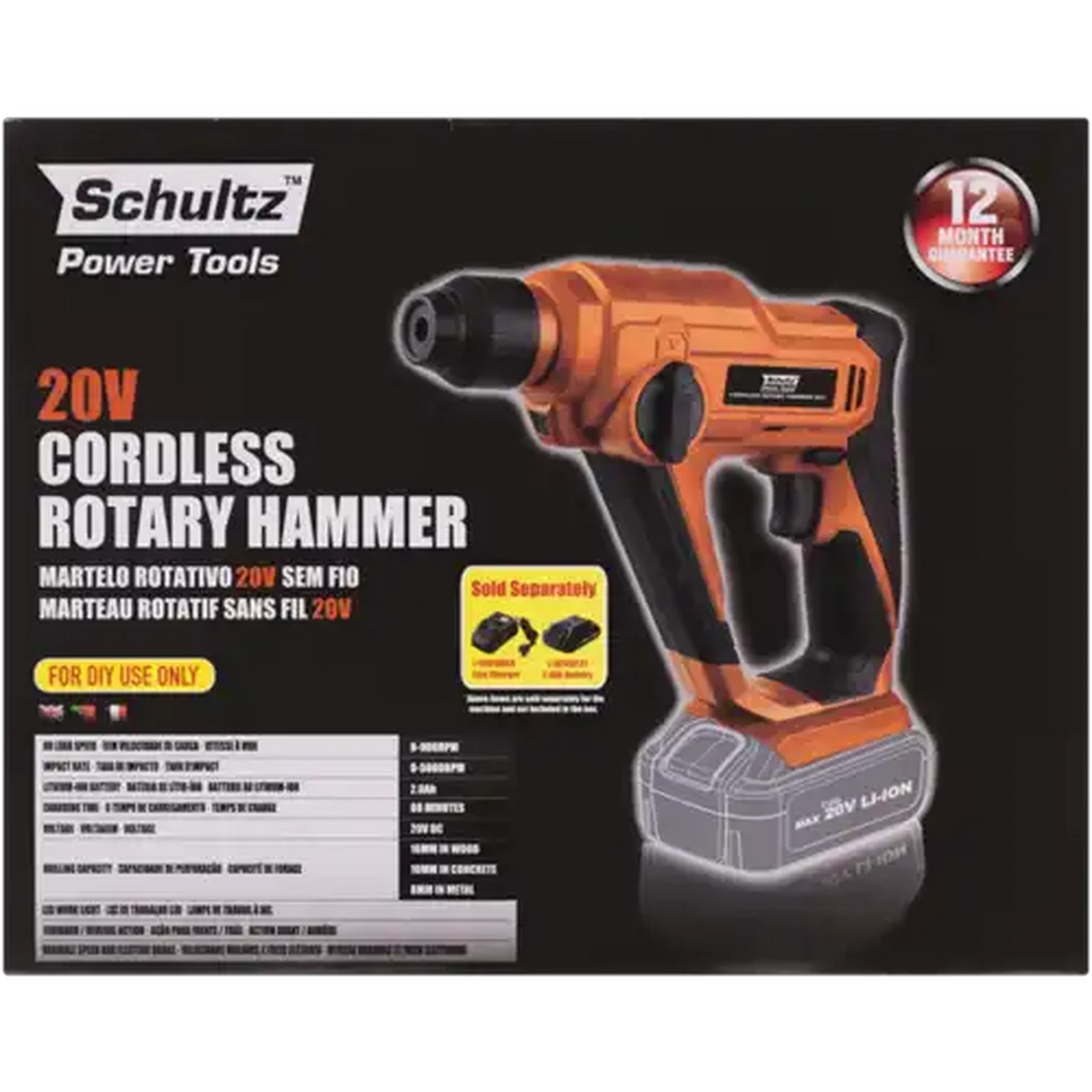 Image of Schultz Cordless Rotary Hammer Drill 20V