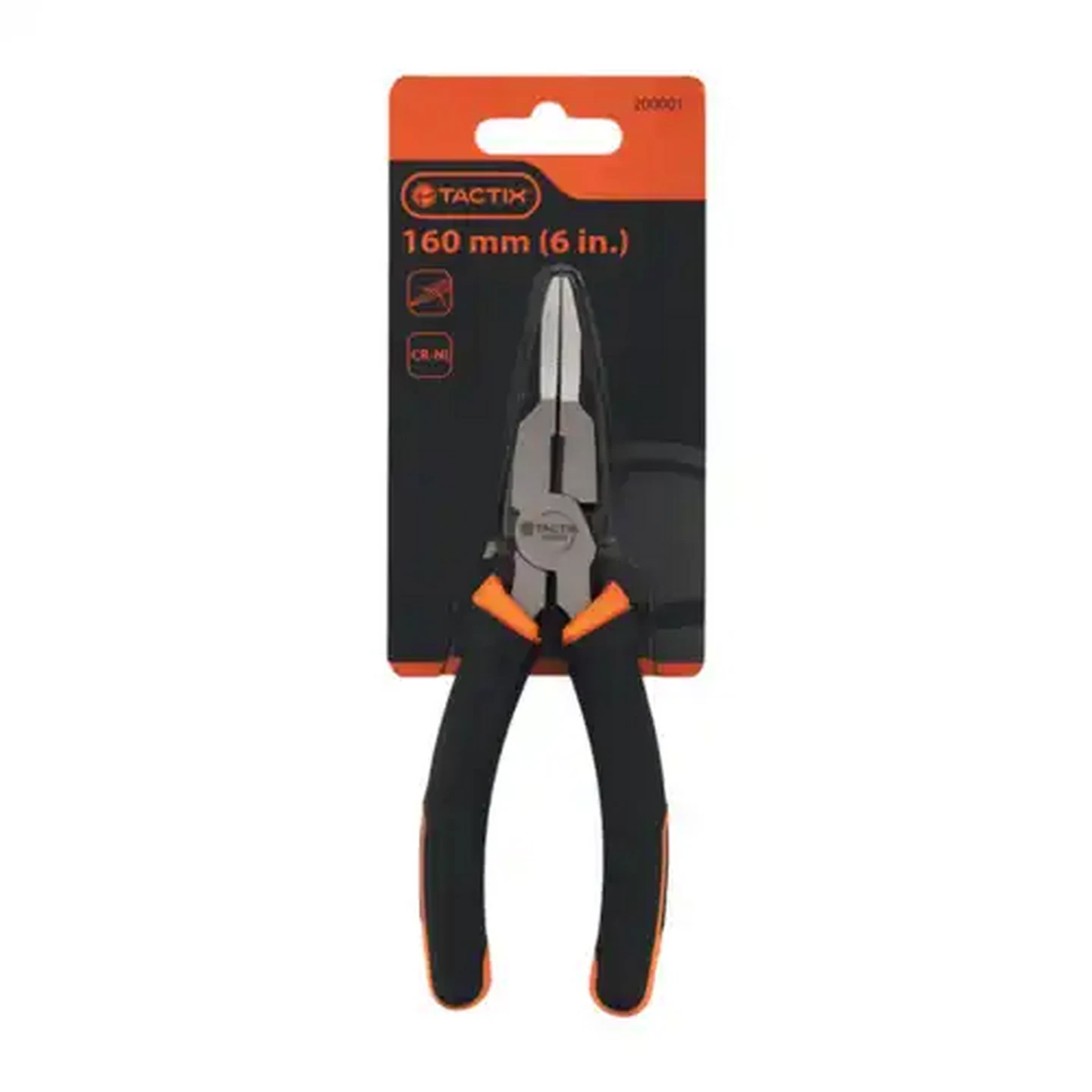 Image of Tactix Black Long Nose Pliers 160mm