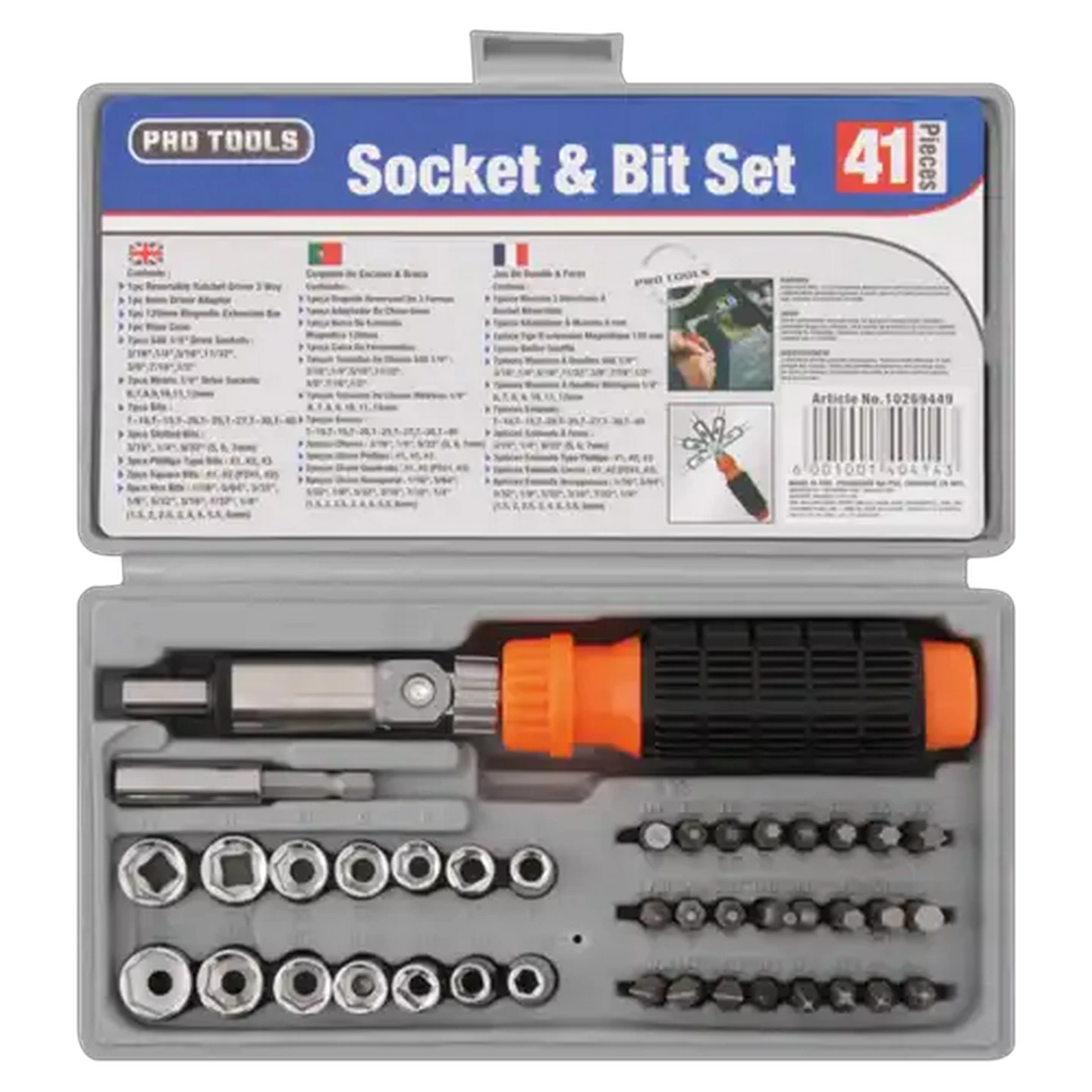 Image of Pro Tools Socket And Bit Set 41 Piece