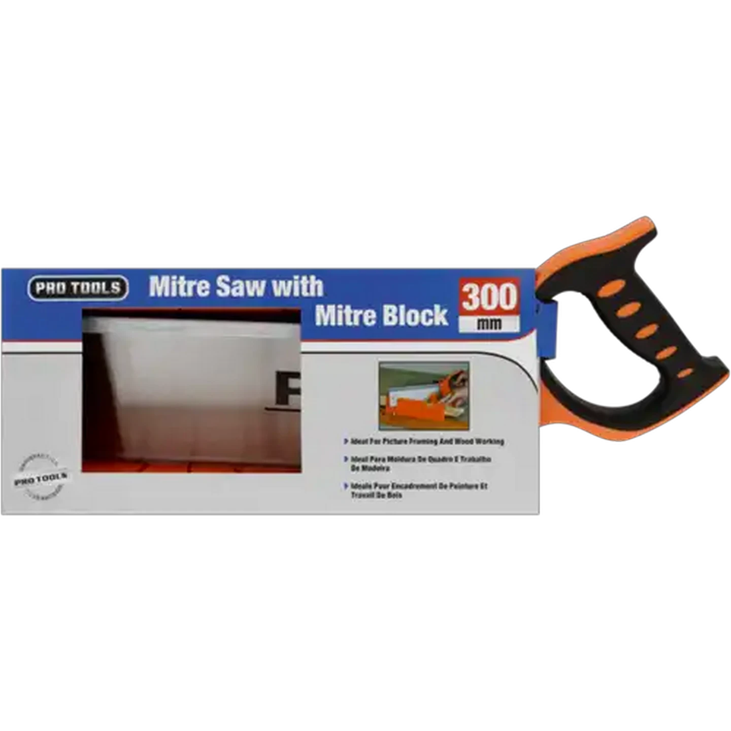 Image of Pro Tools Orange Mitre Saw with Mitre Block 300mm