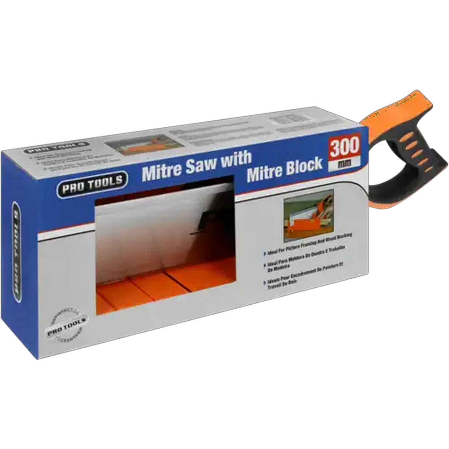 Image of Pro Tools Orange Mitre Saw with Mitre Block 300mm