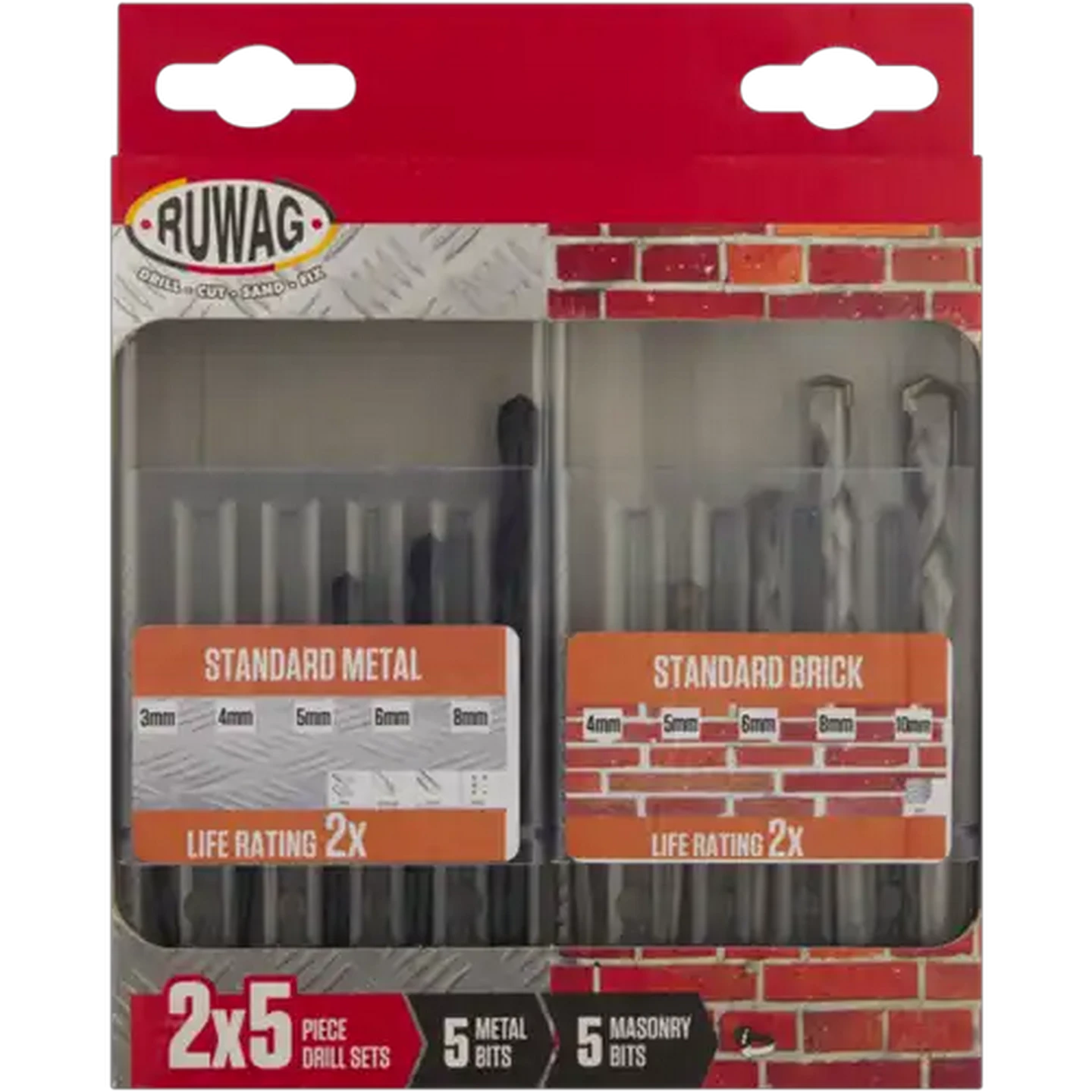 Image of Ruwag Metal & Masonry Drill Bit Set 10 Piece