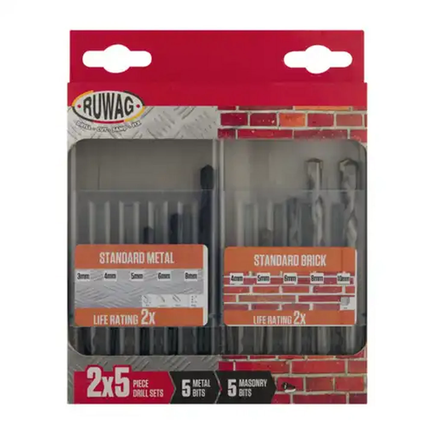 Image of Ruwag Metal & Masonry Drill Bit Set 10 Piece