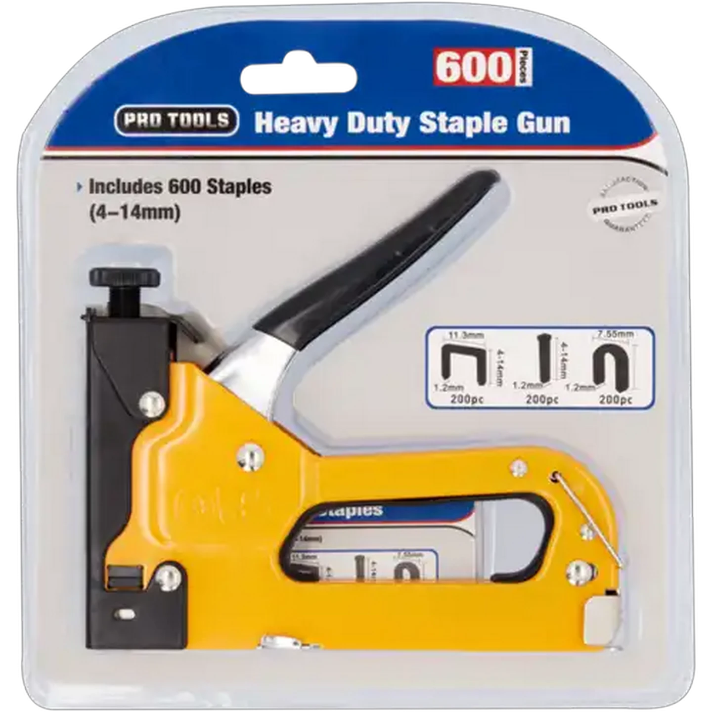 Image of Pro Tools Yellow Heavy Duty Staple Gun 600 Piece
