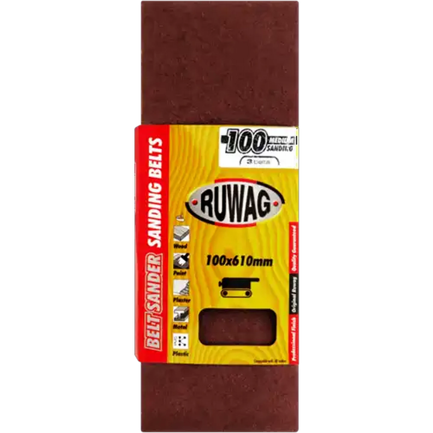 Image of Ruwag P100 Medium Sanding Belts 610mm 3-Pack