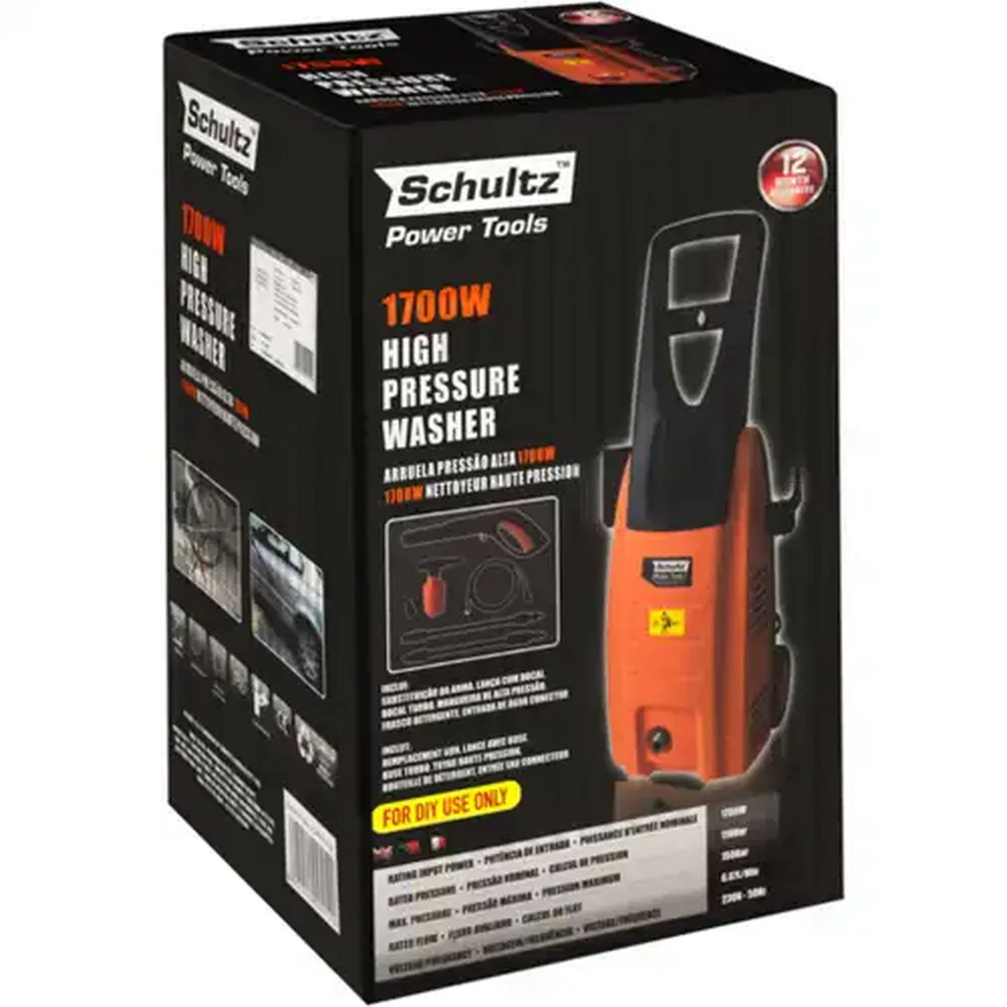 Image of Schultz Orange High Pressure Washer 1700W