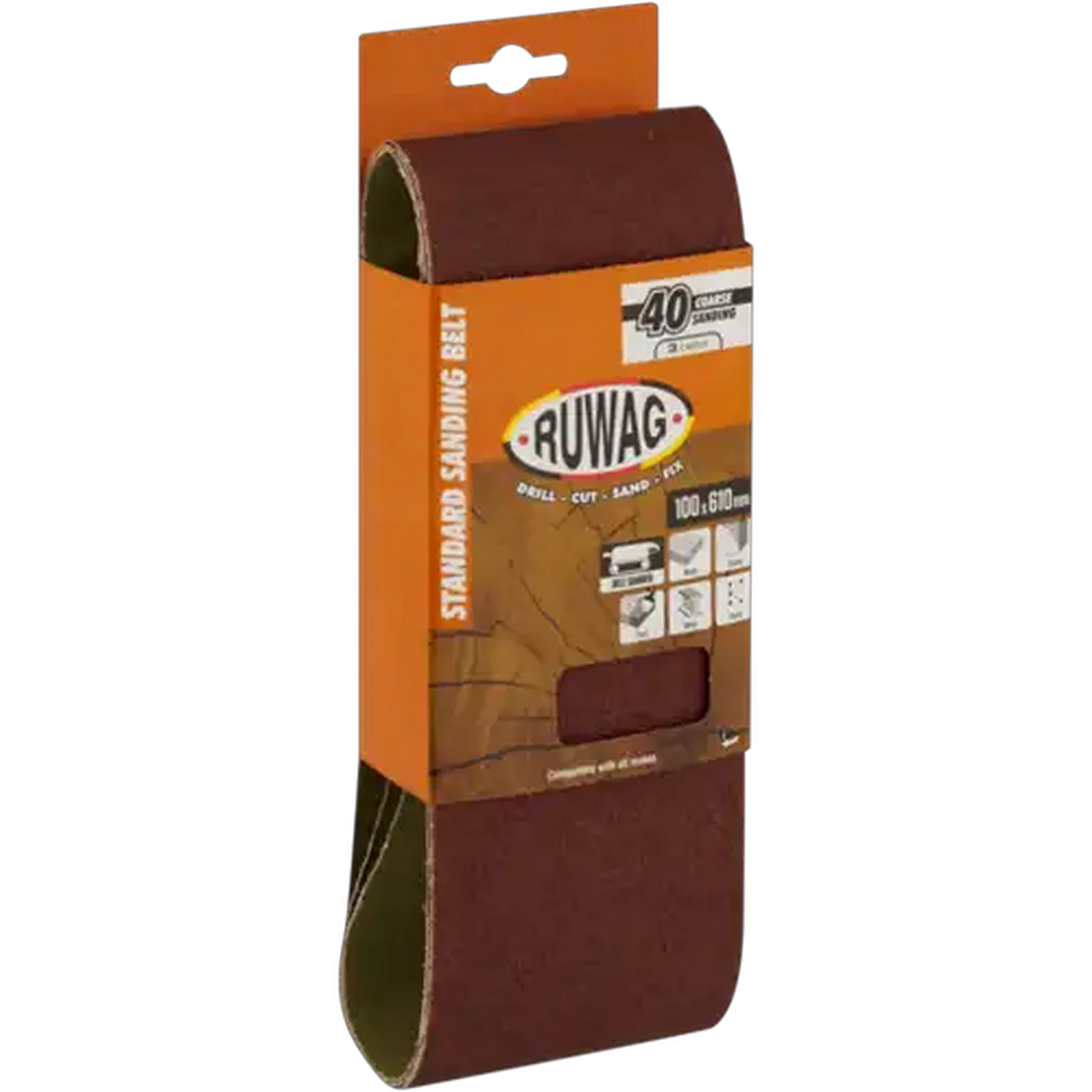 Image of Ruwag P40 Coarse Sanding Belts 610mm 3-Pack