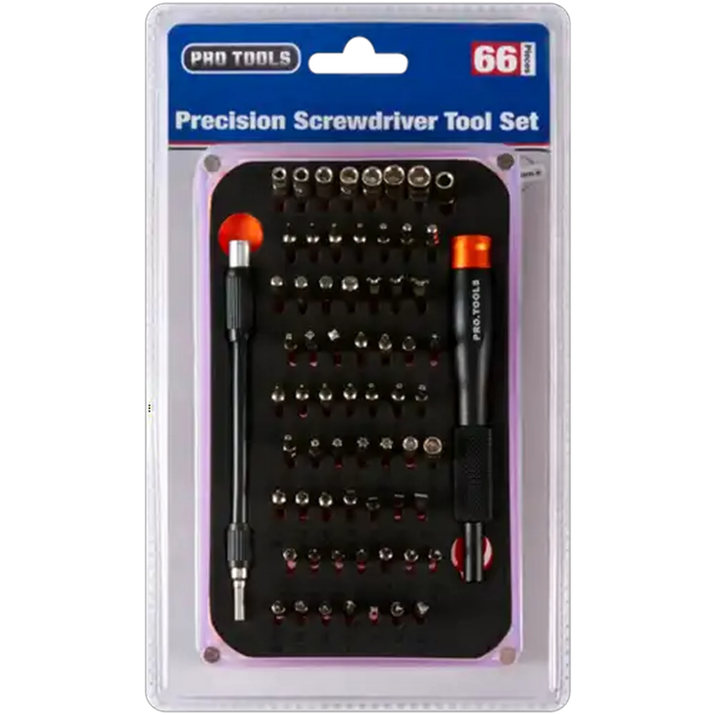 Image of Pro Tools Black Precision Screwdriver Tool Set 66 Piece
