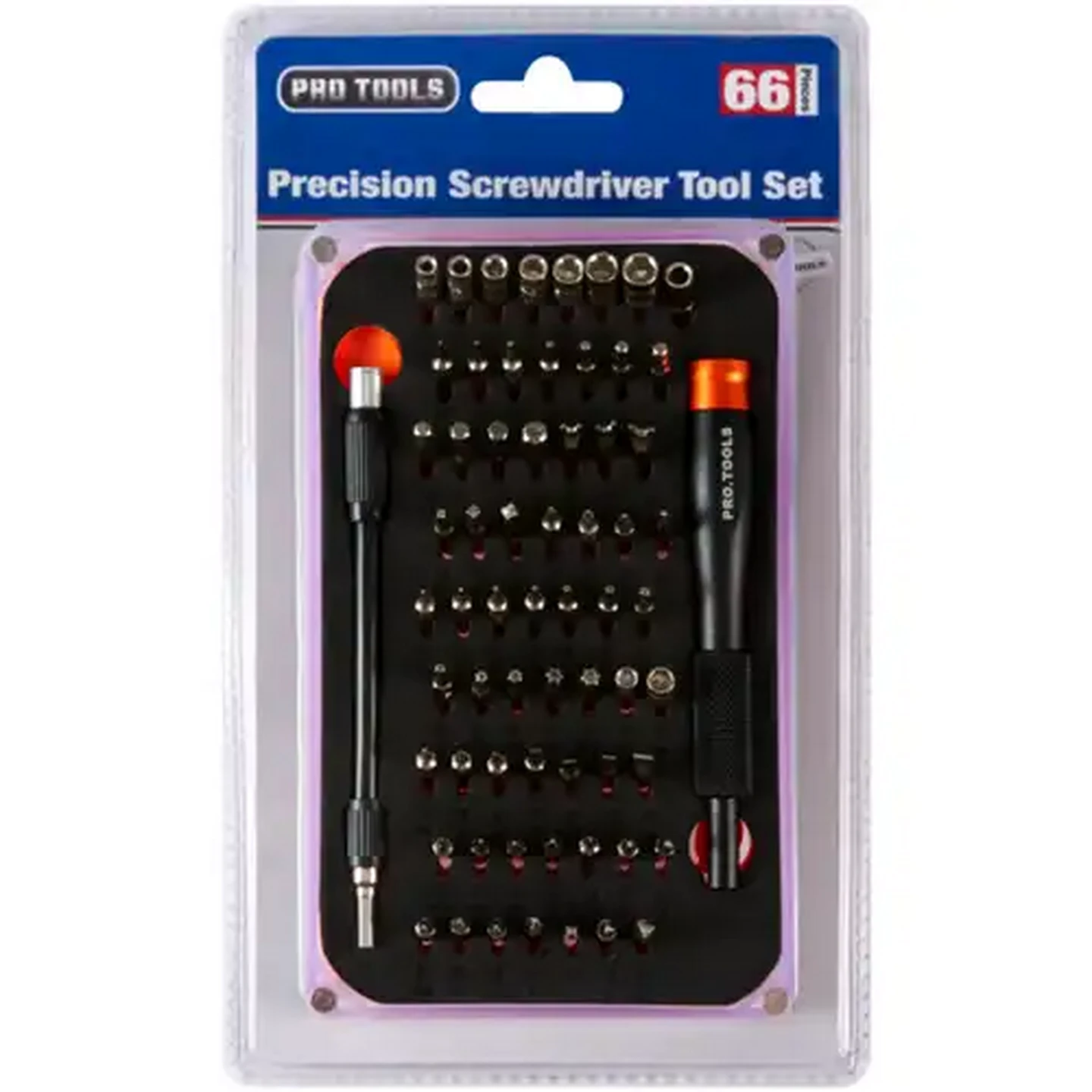Image of Pro Tools Black Precision Screwdriver Tool Set 66 Piece