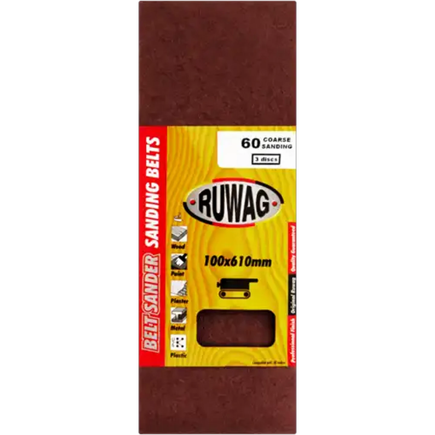 Image of Ruwag P60 Coarse Sanding Belts 610mm 3-Pack