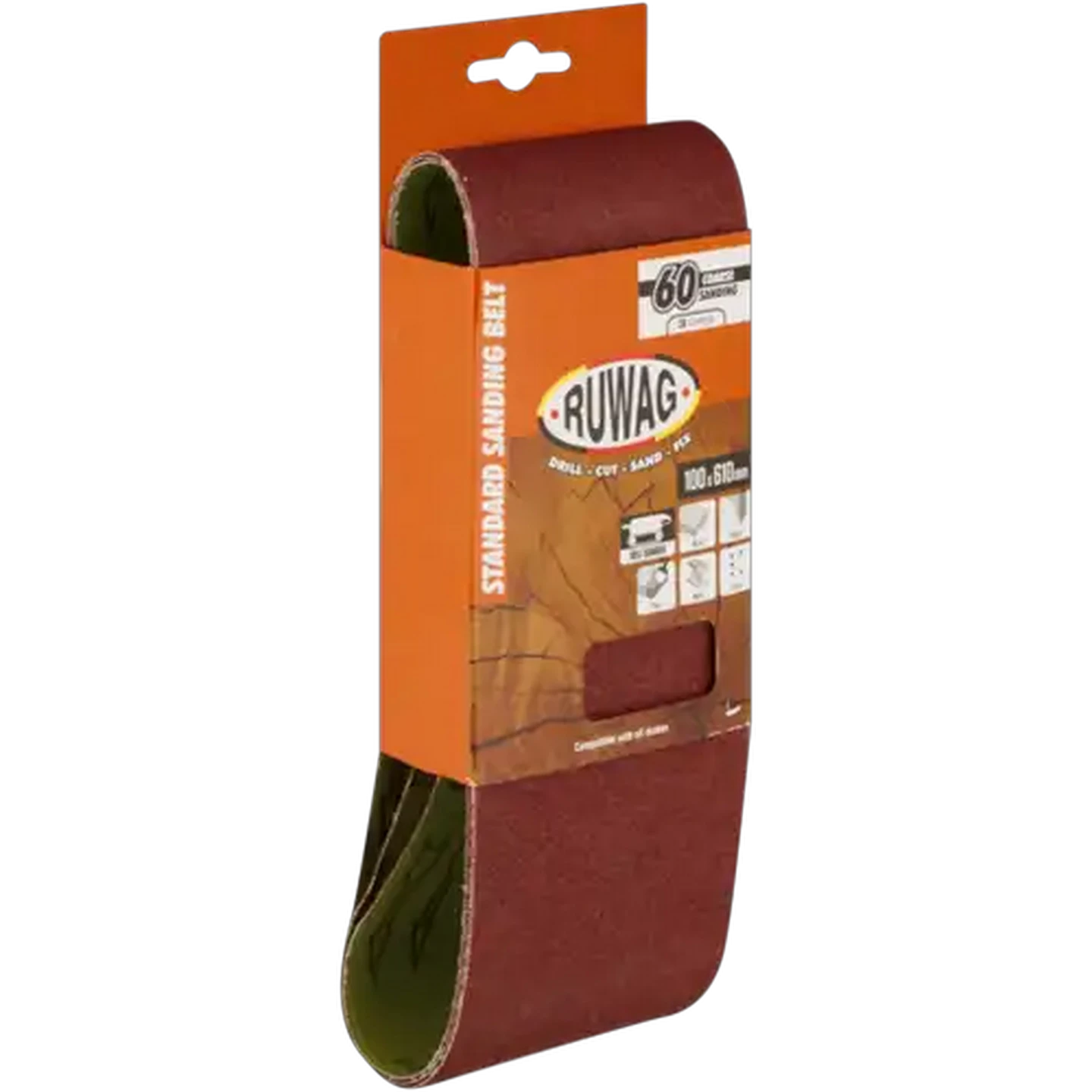 Image of Ruwag P60 Coarse Sanding Belts 610mm 3-Pack
