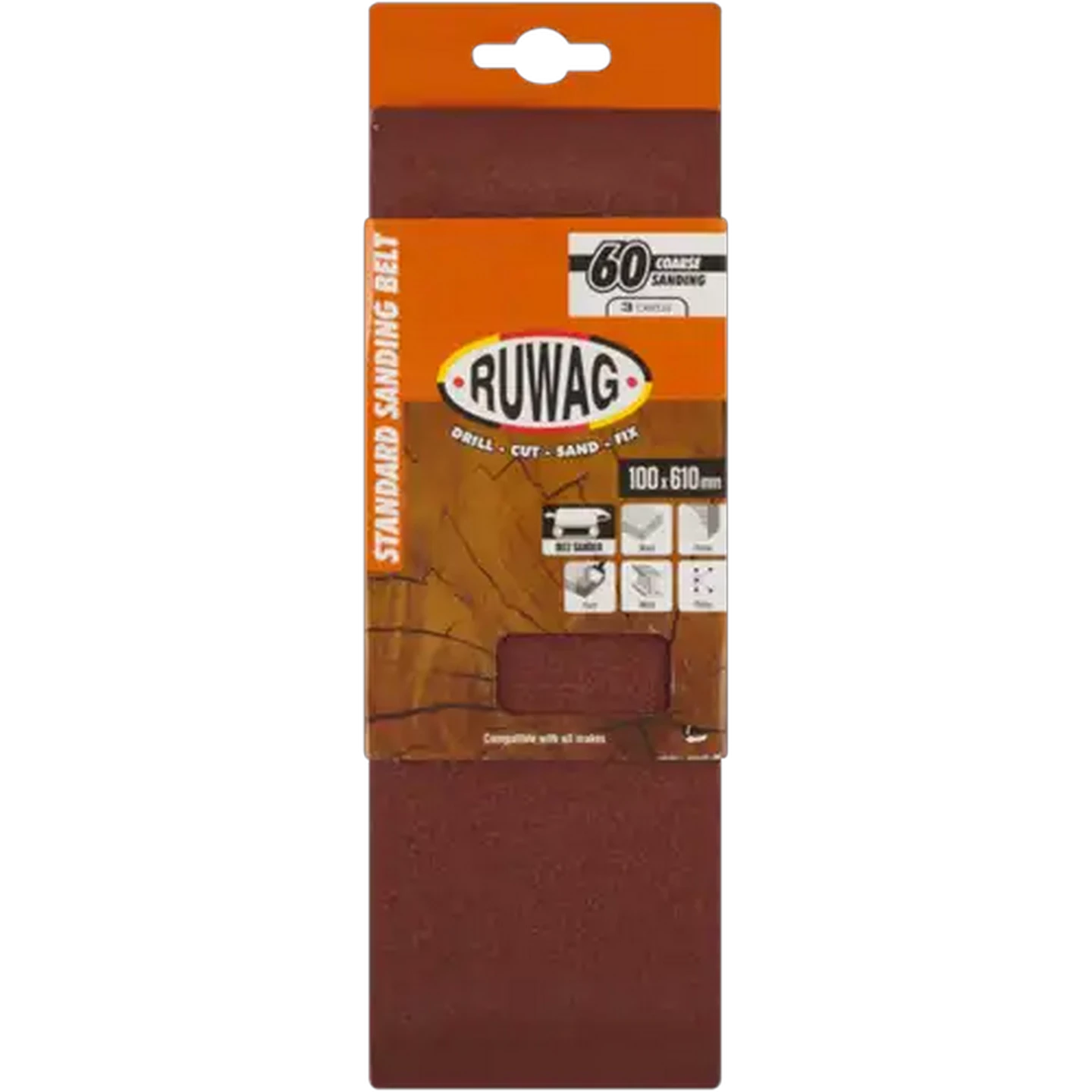 Image of Ruwag P60 Coarse Sanding Belts 610mm 3-Pack