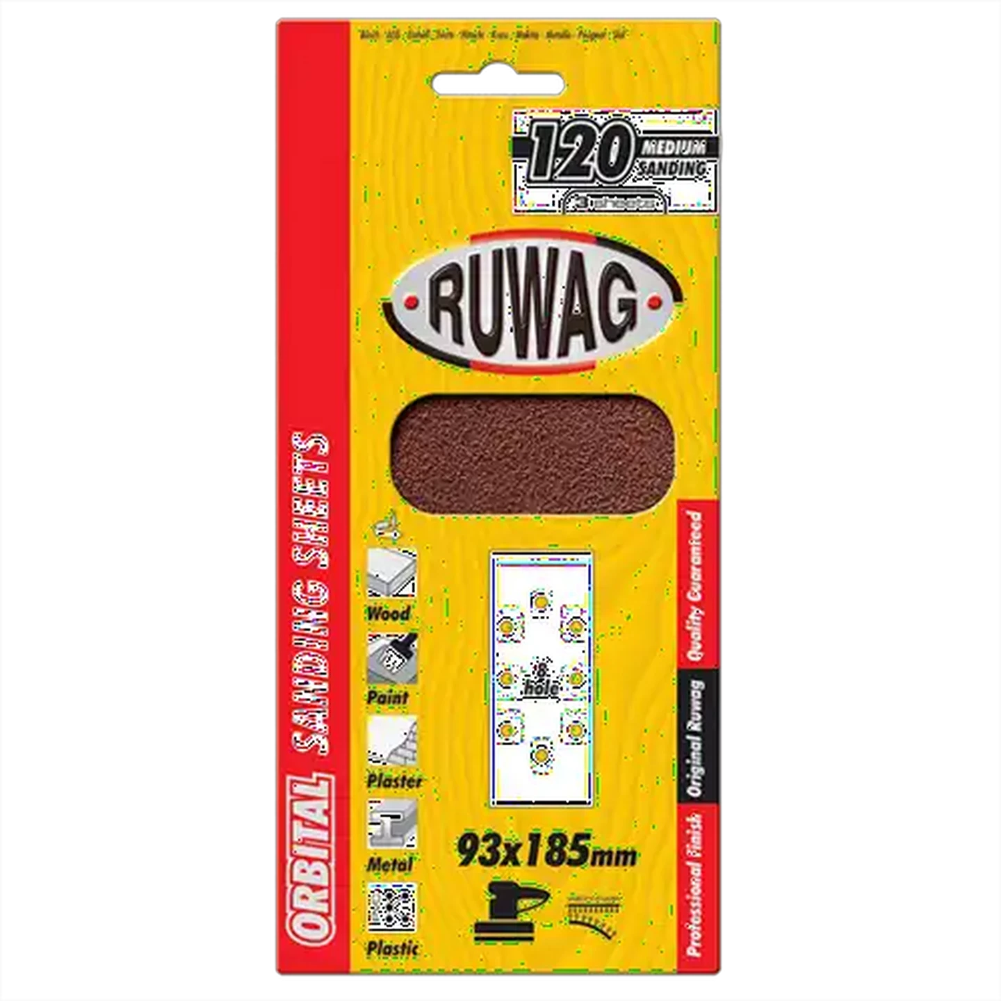 Image of Ruwag Orbital Velcro Sheet Abrasive 155x230 P120