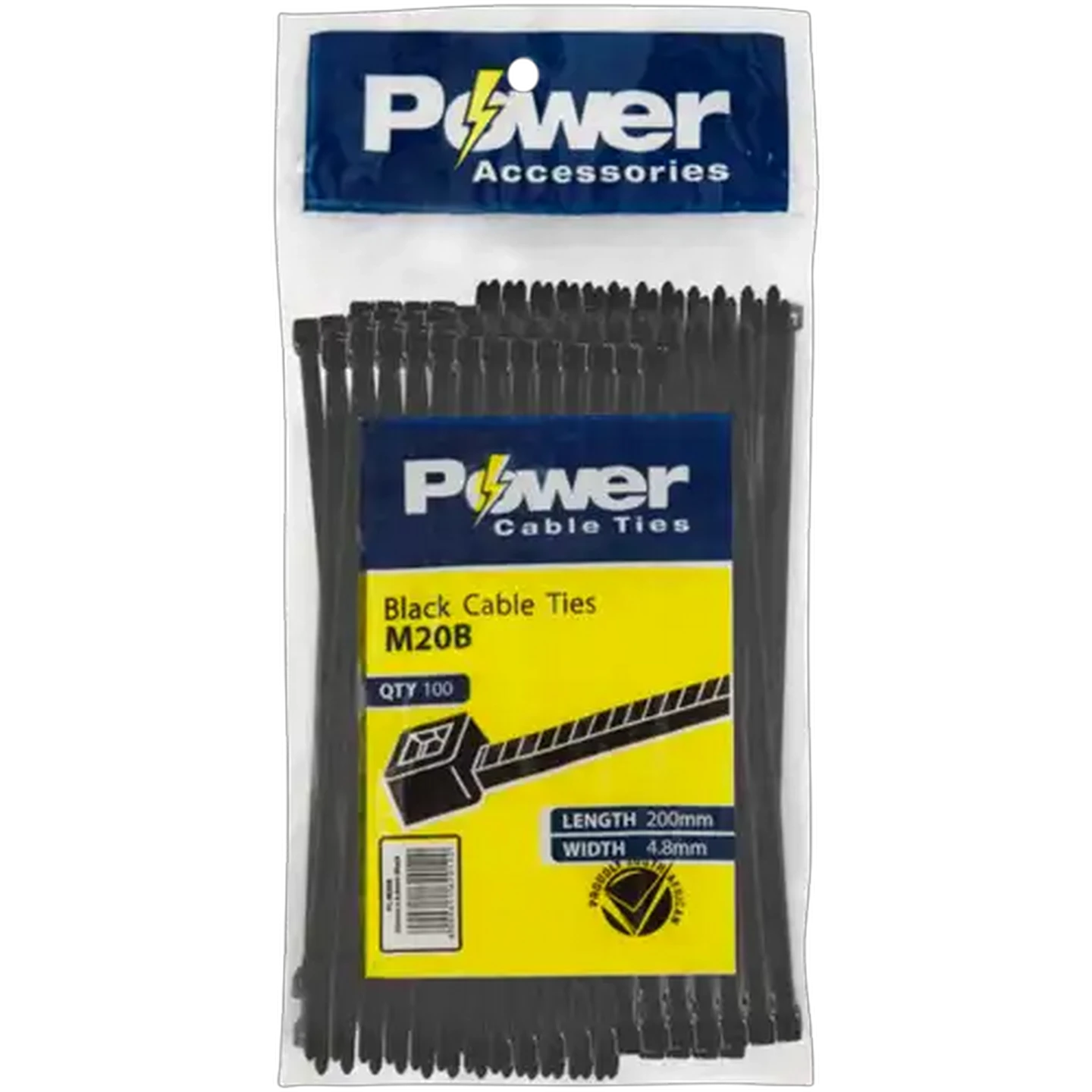 Image of Power Accessories M20B Cable Ties 100-Pack