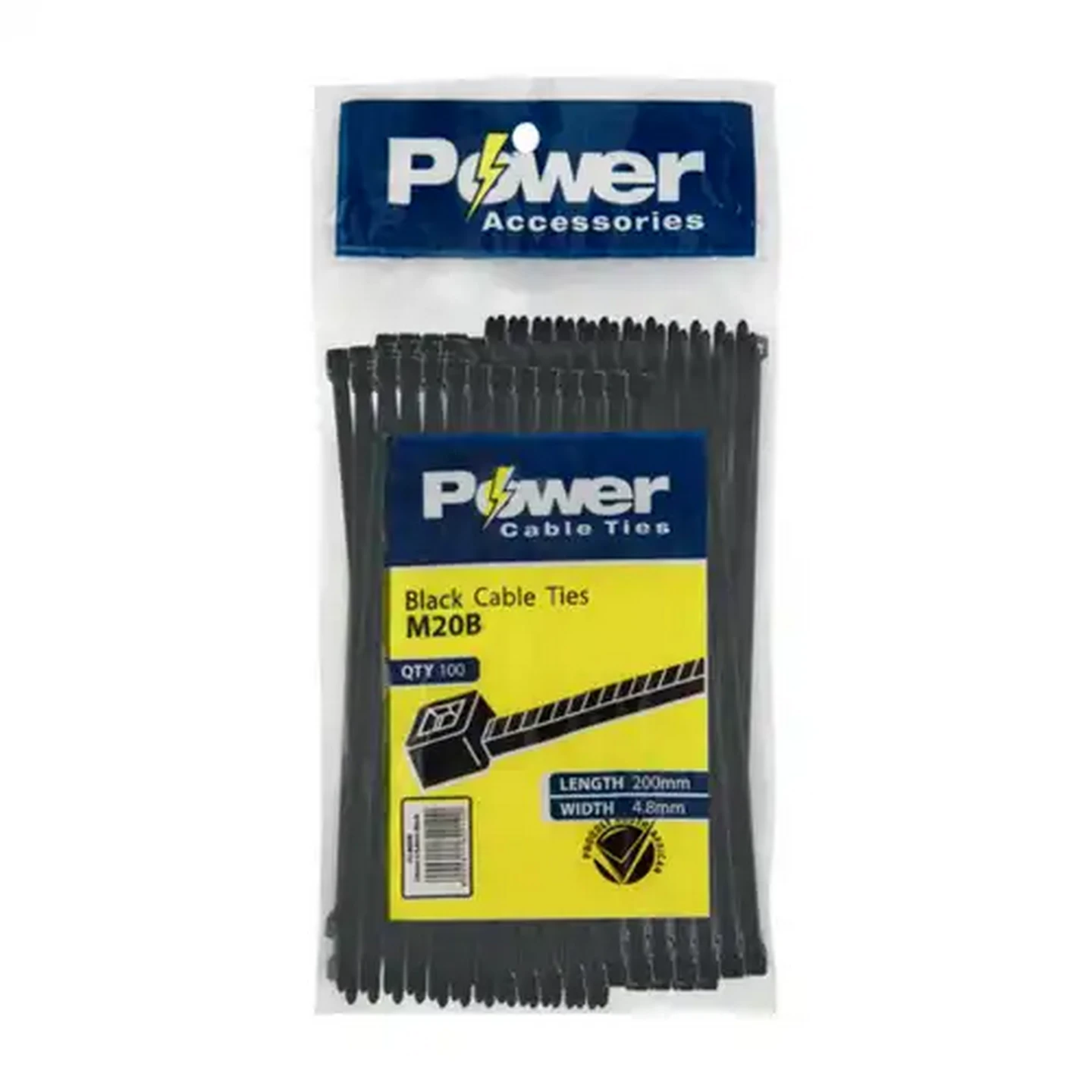 Image of Power Accessories M20B Cable Ties 100-Pack