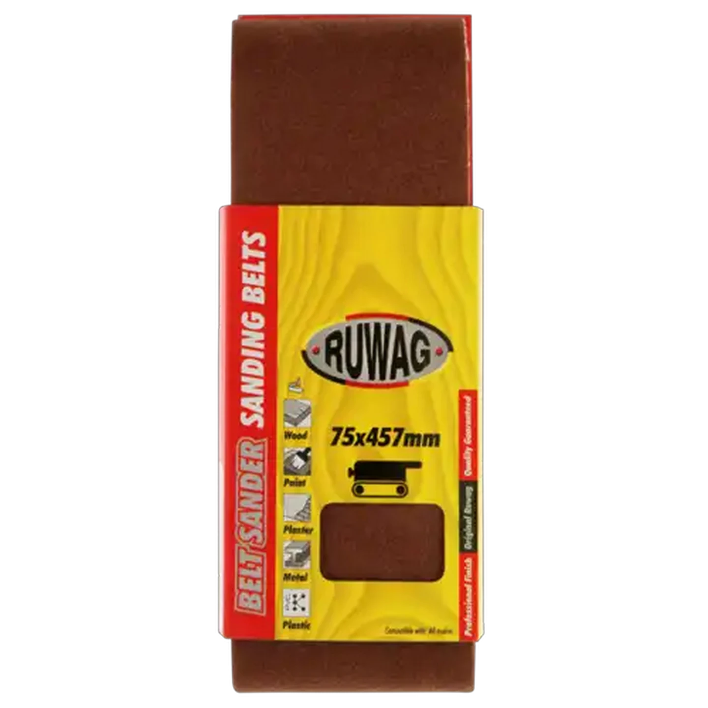 Image of Ruwag P100 Medium Sanding Belts 457mm 3-Pack