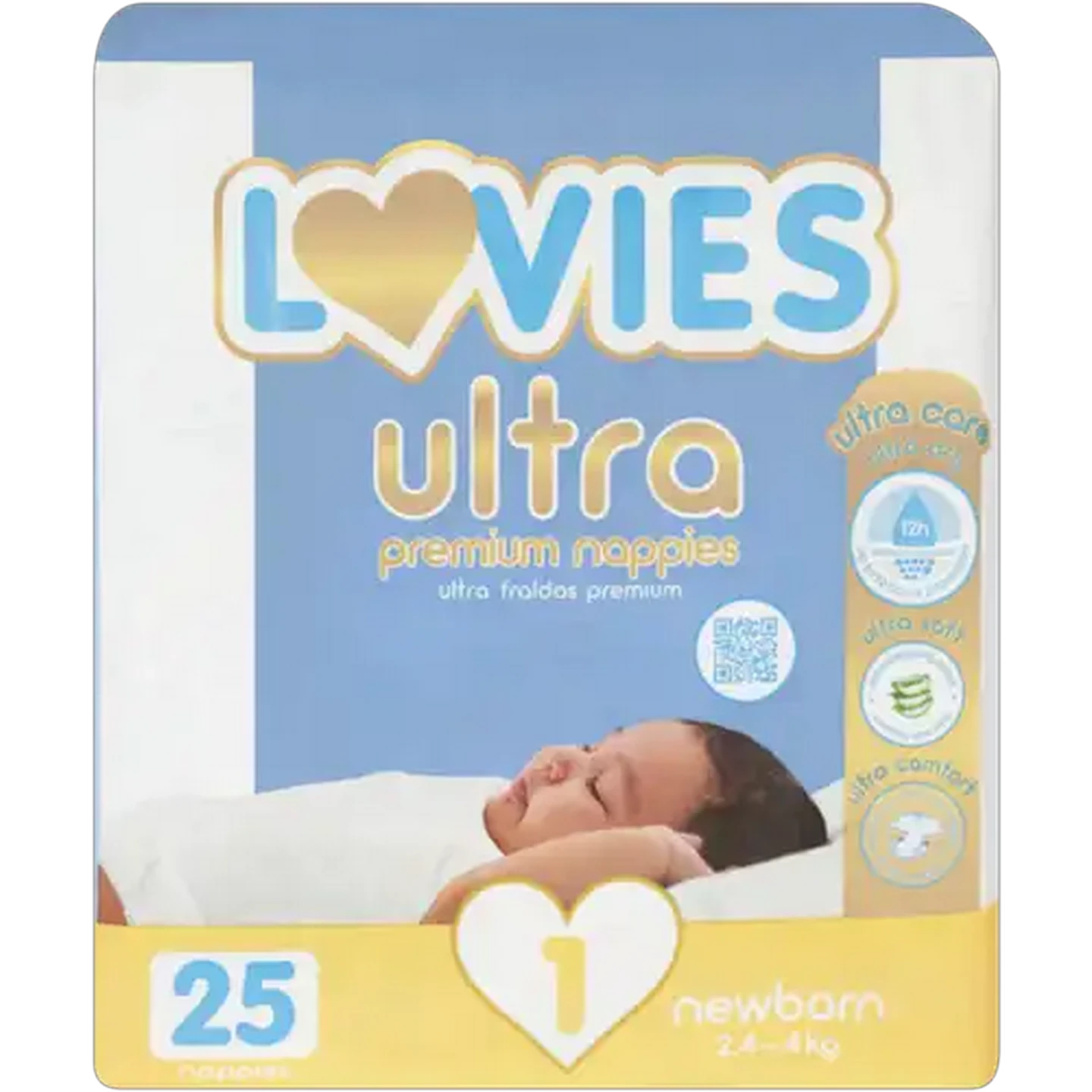 Image of Lovies Ultra Premium Size 1 Disposable Nappies 25 Pack