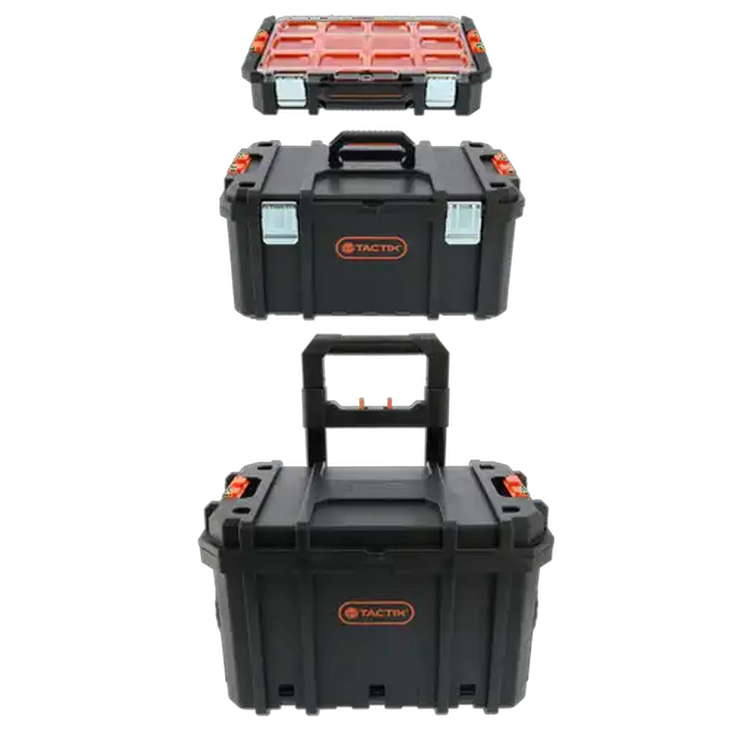 Image of Tactix Black & Orange Trolley Toolbox