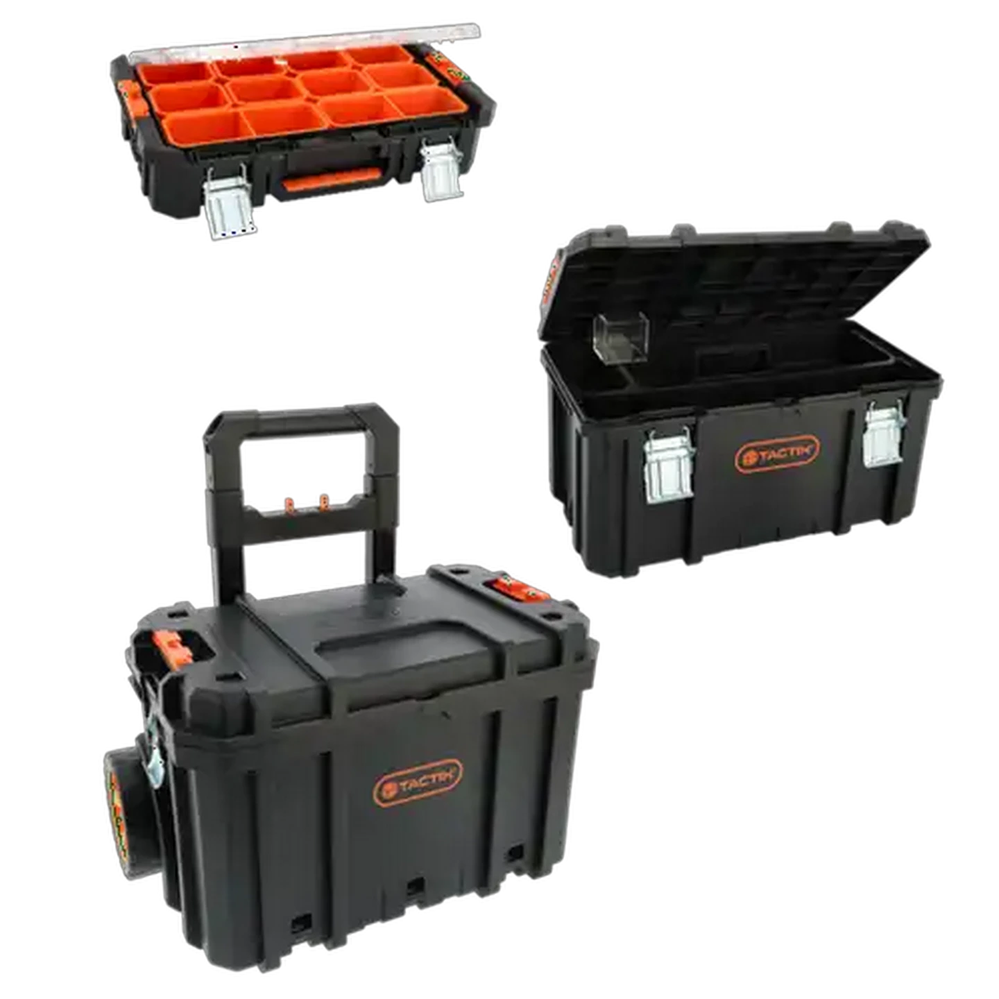Image of Tactix Black & Orange Trolley Toolbox